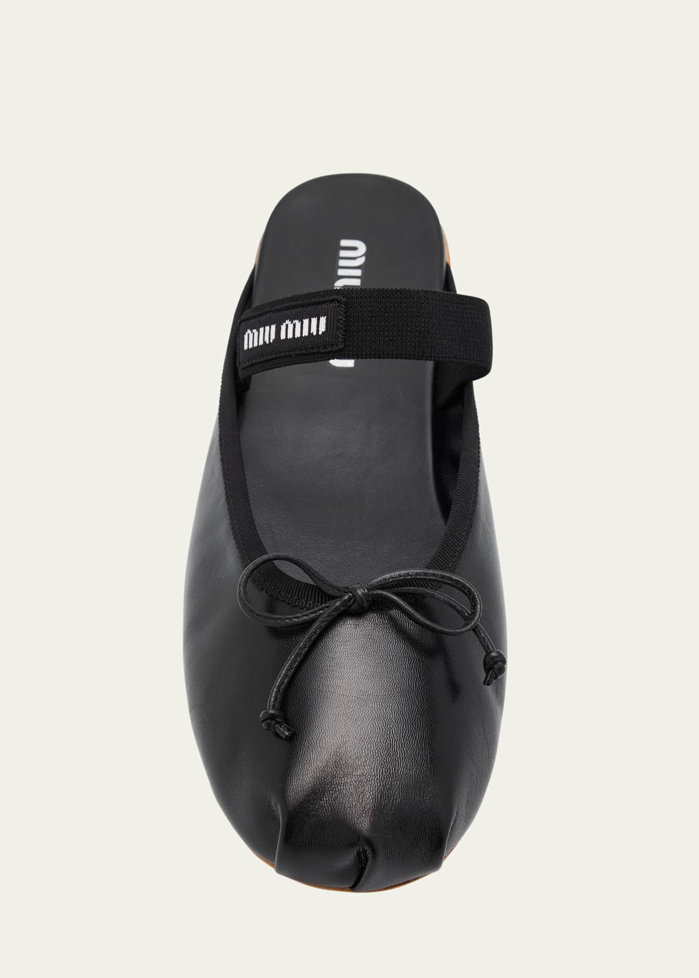 Miu Miu Leather Mary Jane Ballerina Mules Image 6 of 6