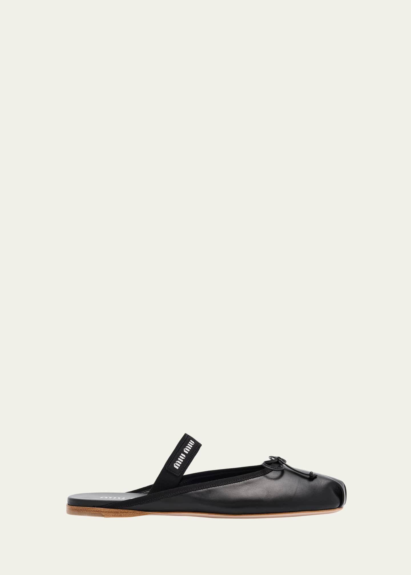 Miu Miu Leather Mary Jane Ballerina Mules Image 1 of 6