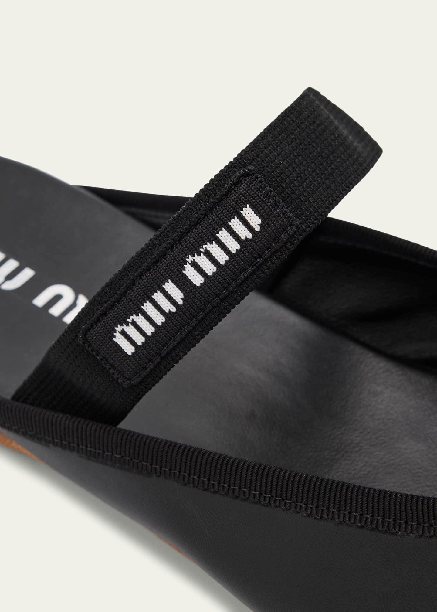Miu Miu Leather Mary Jane Ballerina Mules Image 5 of 6