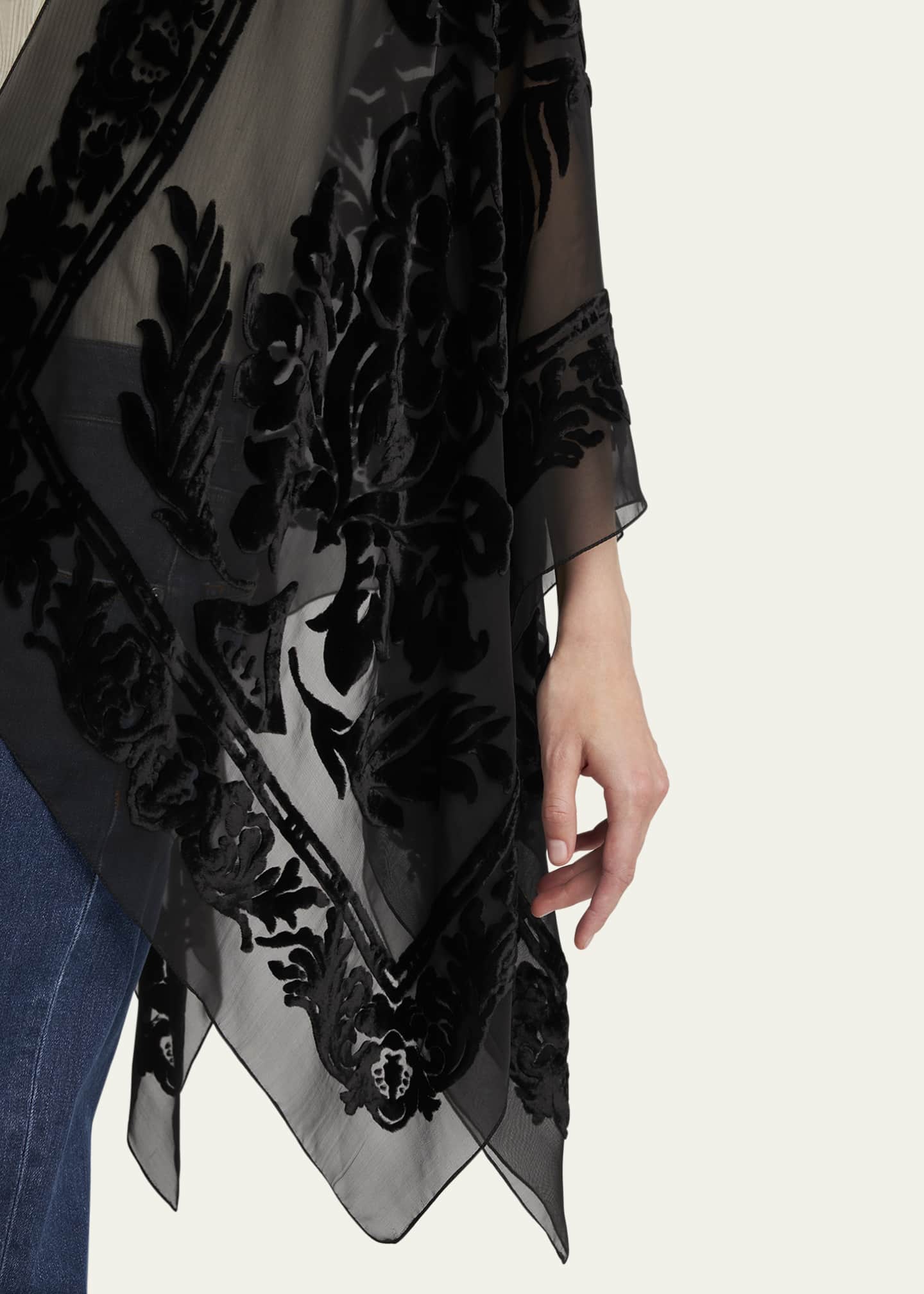Etro Floral Velvet Sheer Cape Image 5 of 5