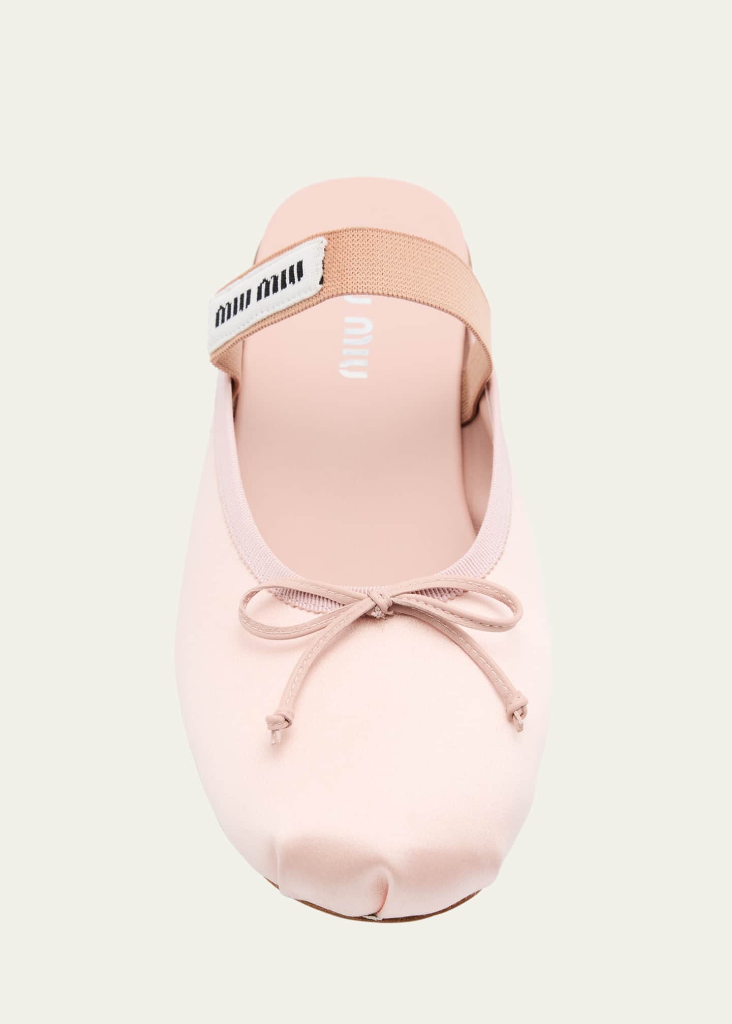 Miu Miu Satin Mary Jane Ballerina Mules Image 6 of 6