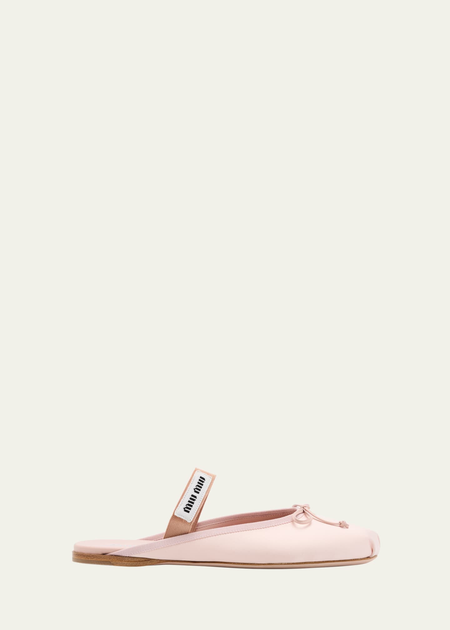 Miu Miu Satin Mary Jane Ballerina Mules Image 1 of 6