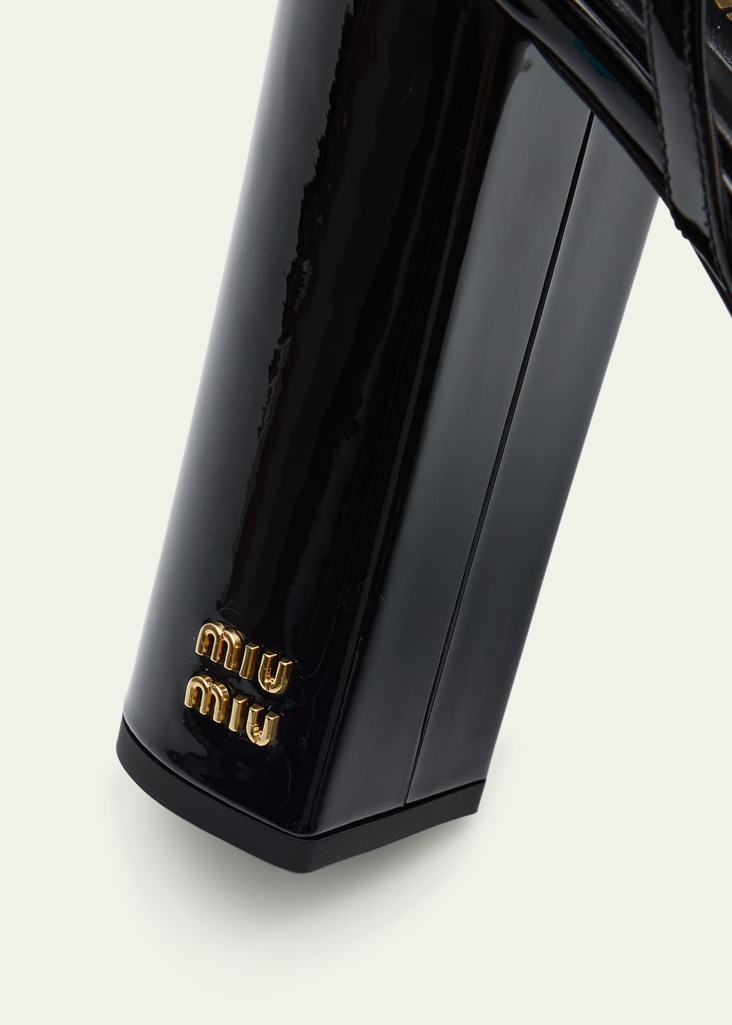 Miu Miu Patent Leather Block-Heel Platform Sandals Image 5 of 6