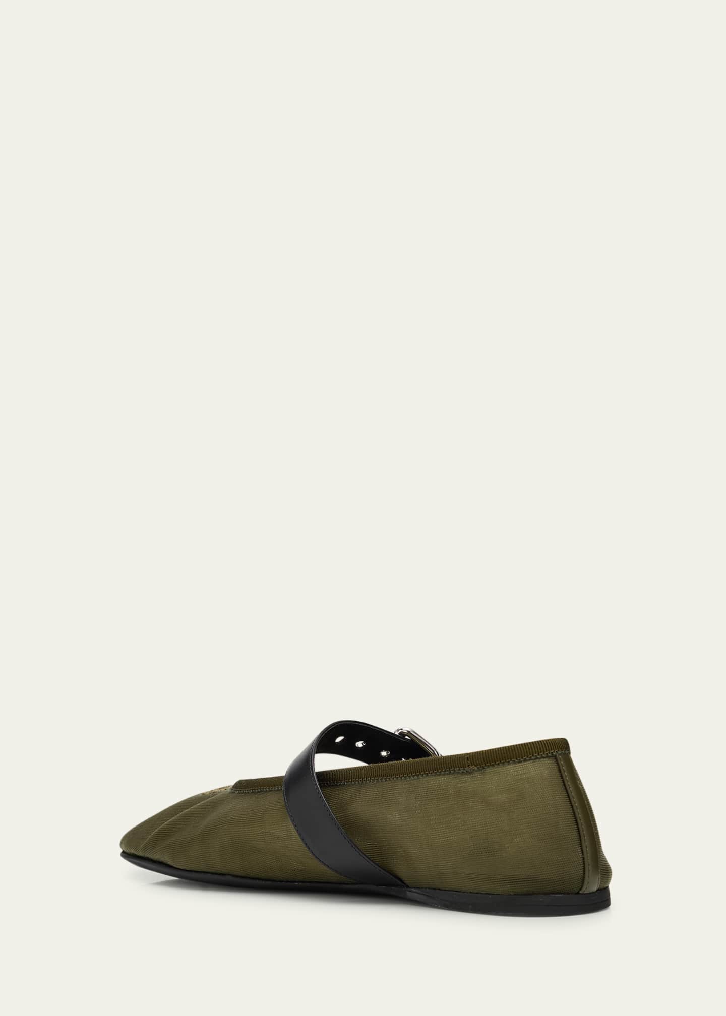 Miu Miu Mesh Buckle Mary-Jane Ballerina Flats Image 4 of 6