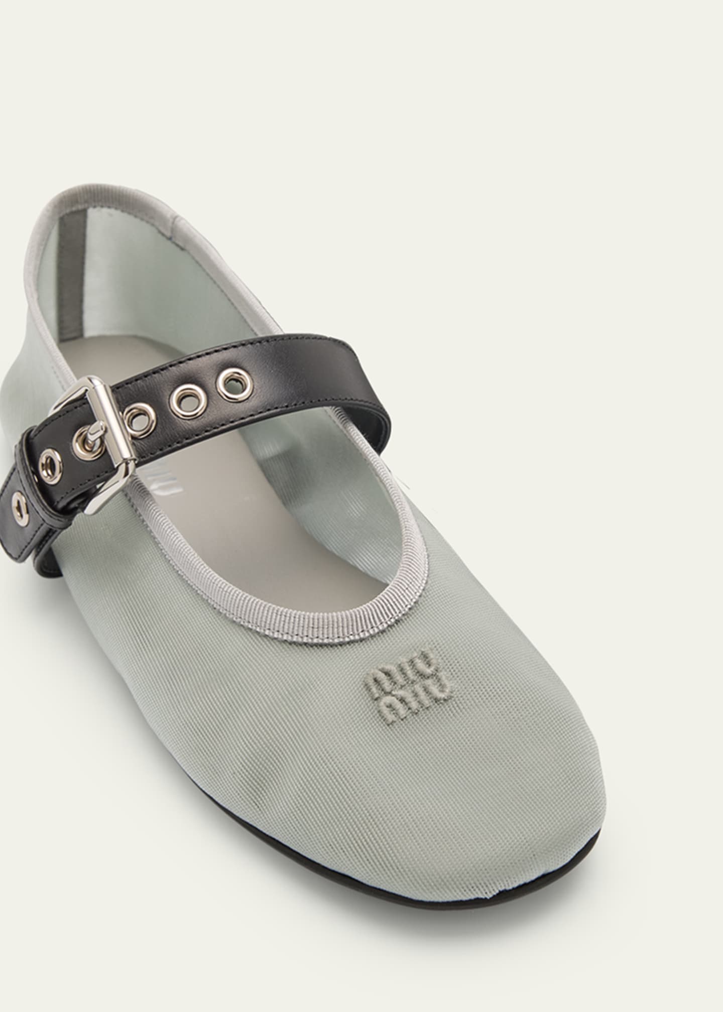 Miu Miu Mesh Buckle Mary-Jane Ballerina Flats Image 5 of 6