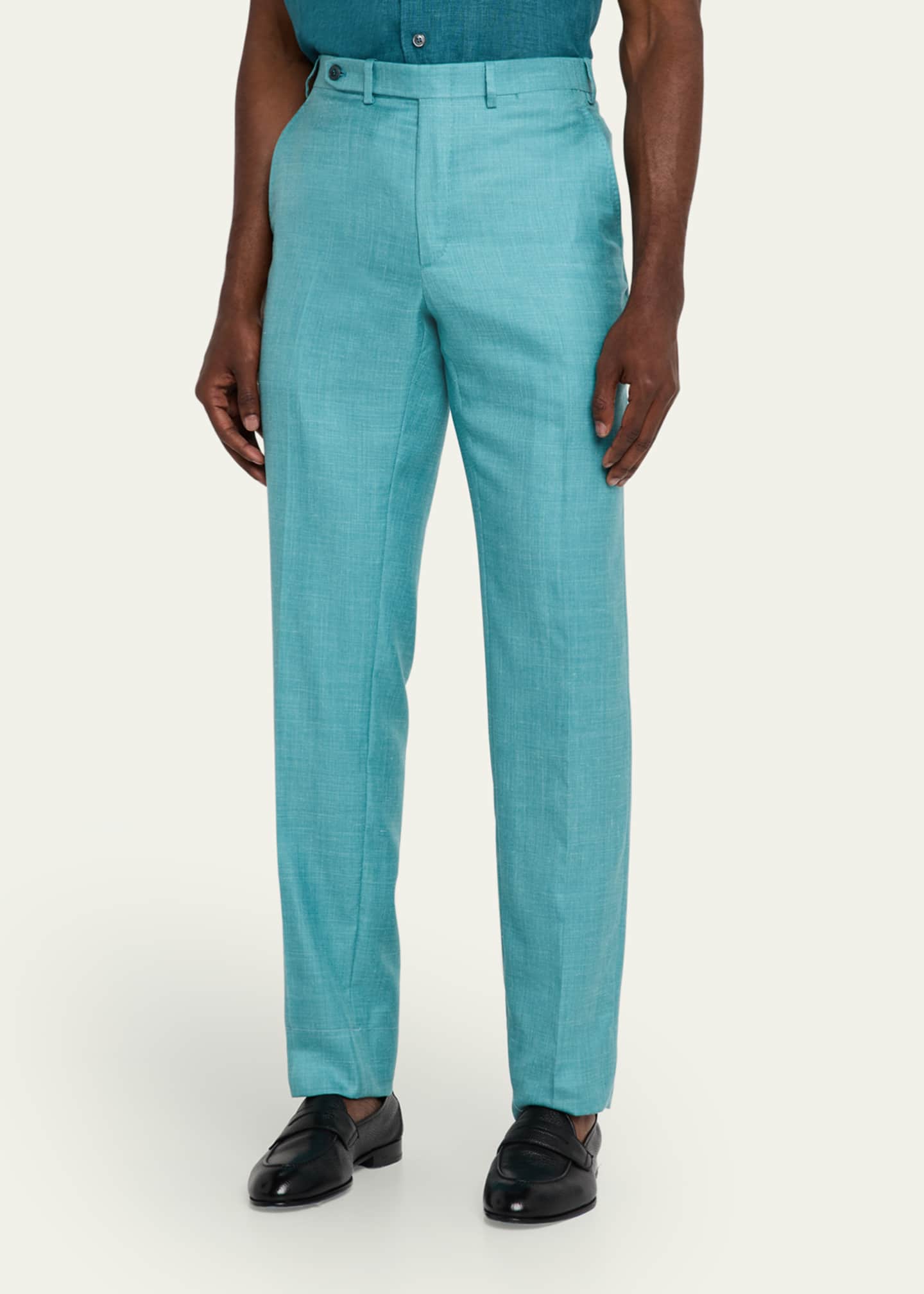 Brioni Men's WWX 80th Anniversary Lambda Flat-Front Trousers Image 4 of 5