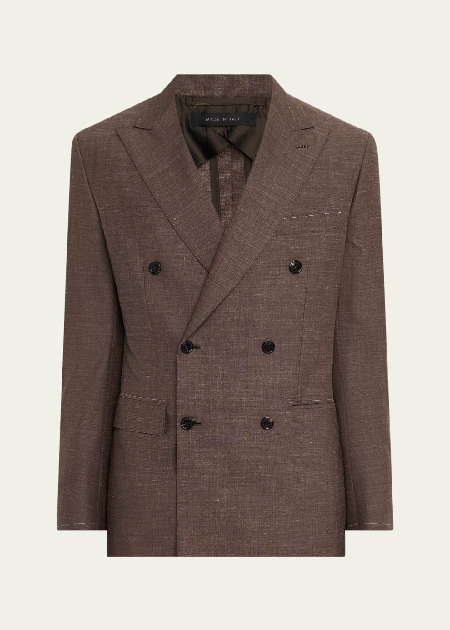 Brioni Men's WWX 80th Anniversary Plume Double-Breasted Sport Coat Image 1 of 8