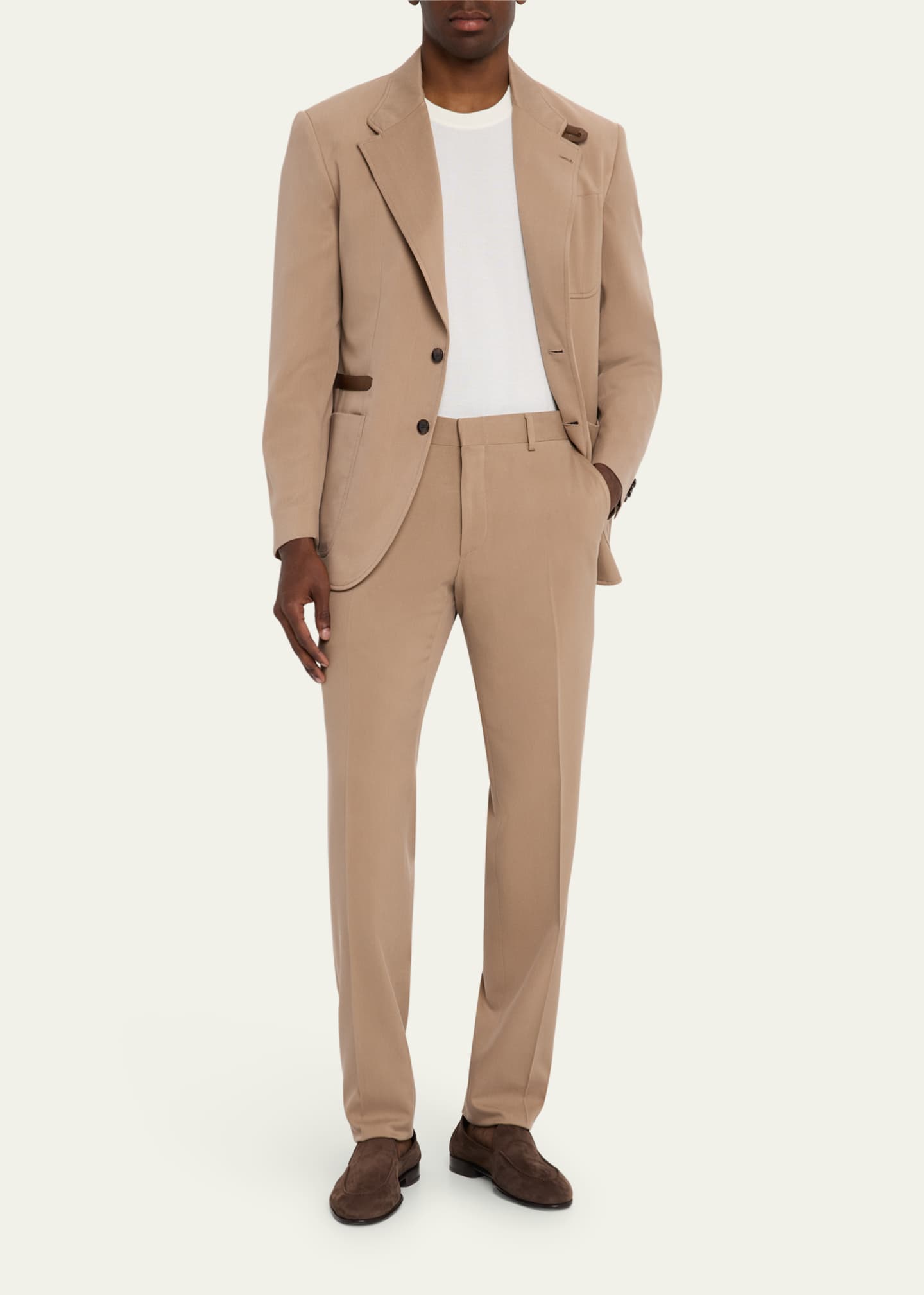 Brioni Men's Silk Leather-Trim Travel Jacket - Bergdorf Goodman