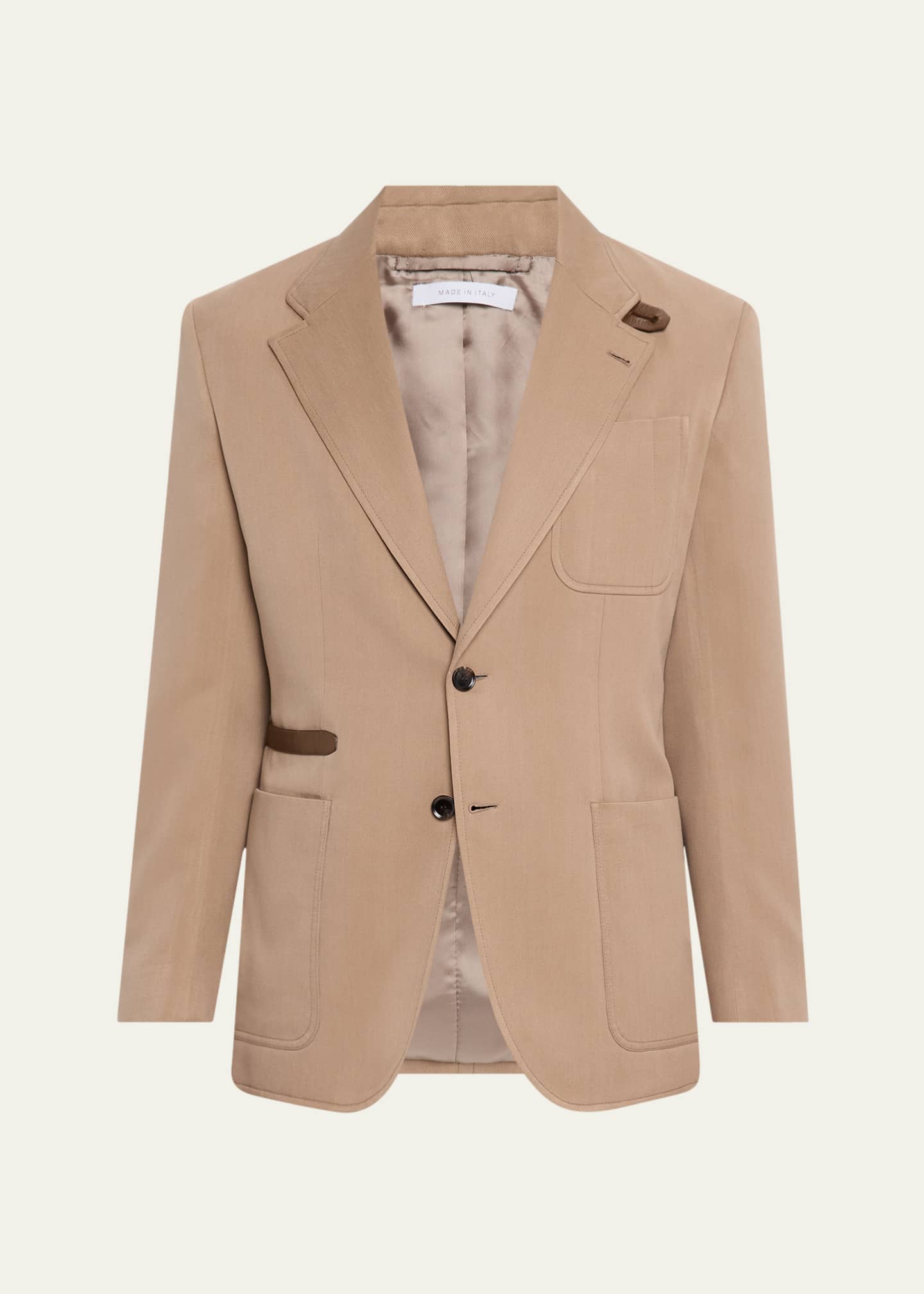 Brioni Men's Silk Leather-Trim Travel Jacket - Bergdorf Goodman