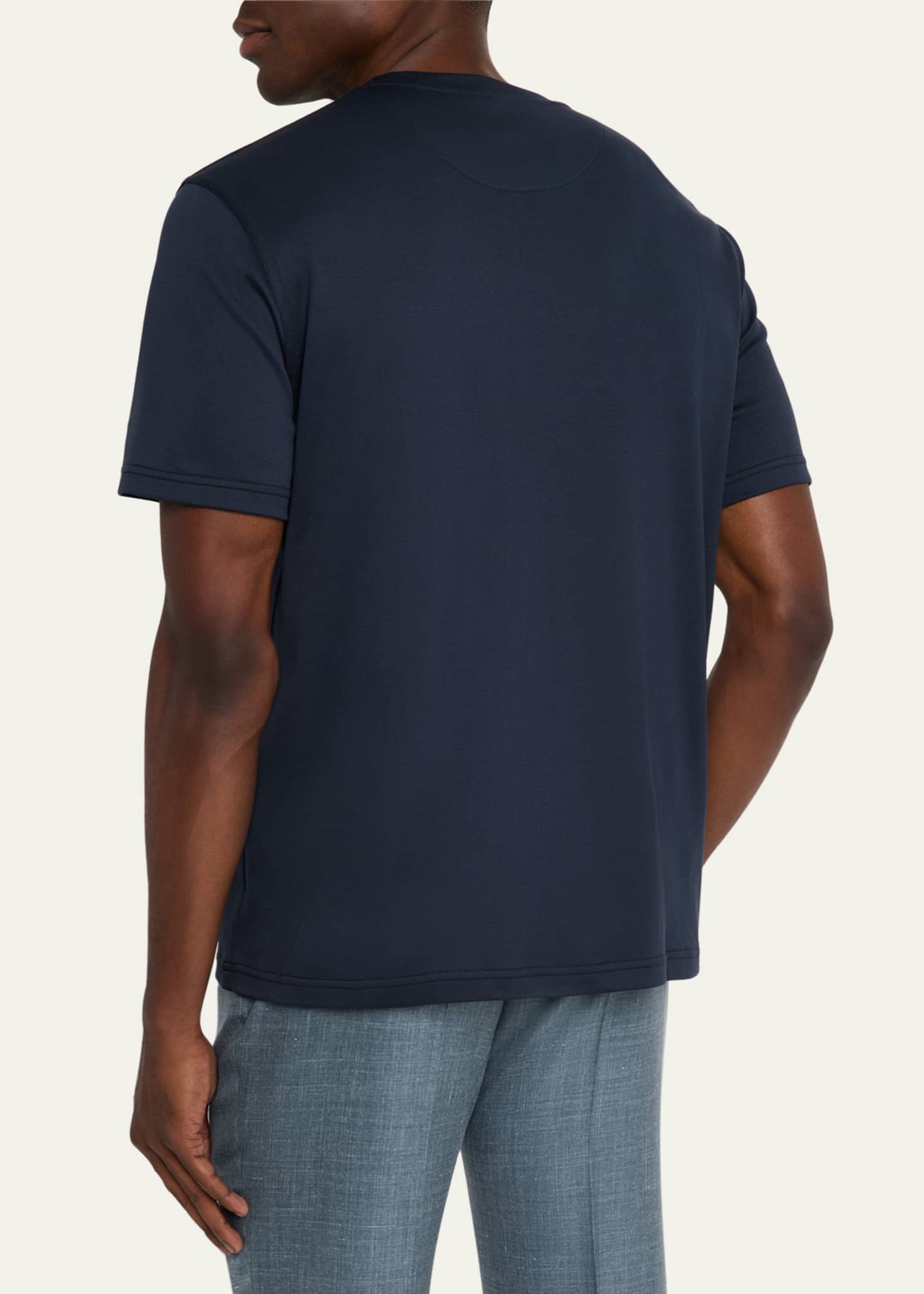 Brioni Men's Sea Island Cotton Crewneck T-Shirt Image 3 of 5