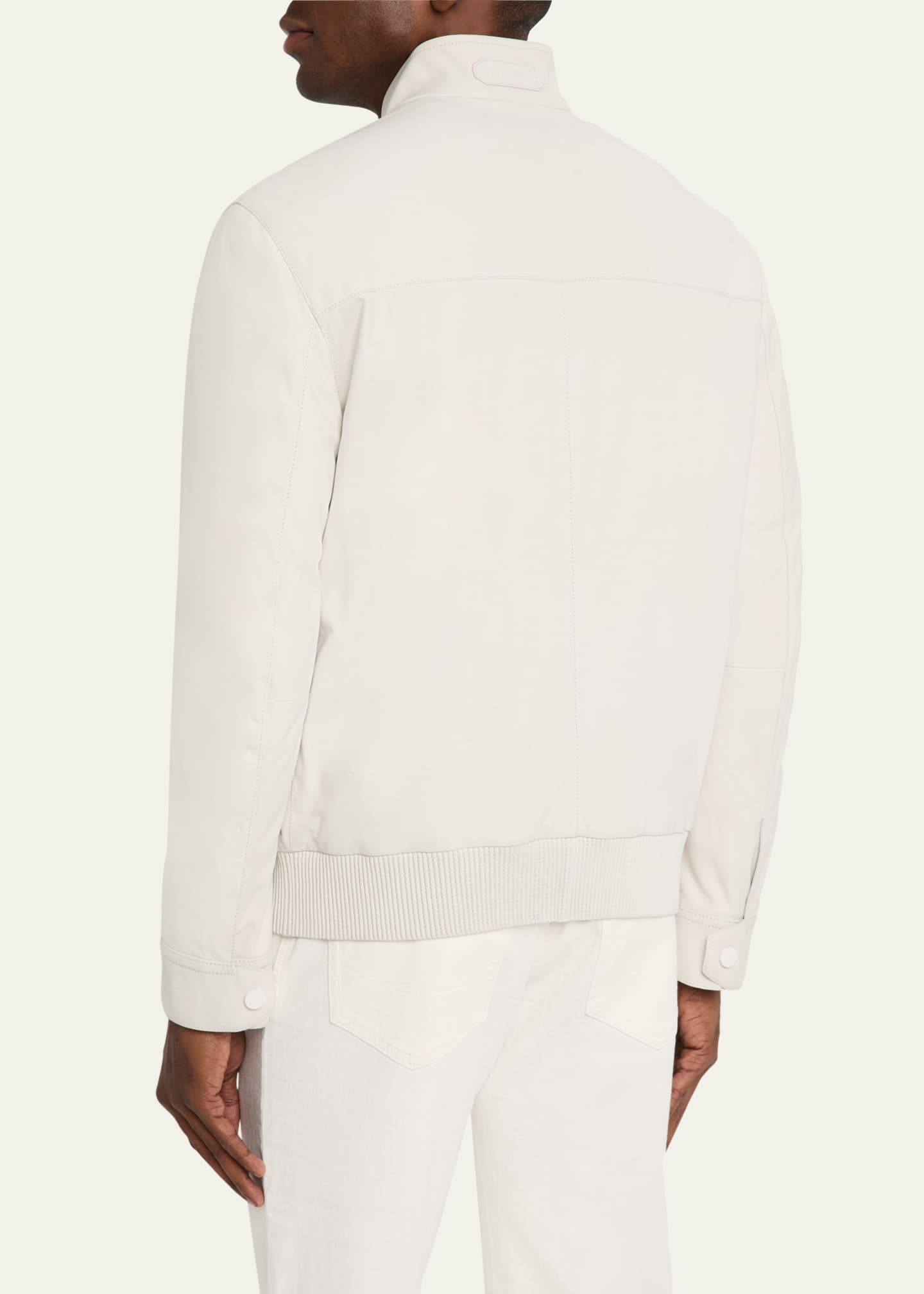 Brioni Men's Nubuck Leather Full-Zip Blouson Image 3 of 5