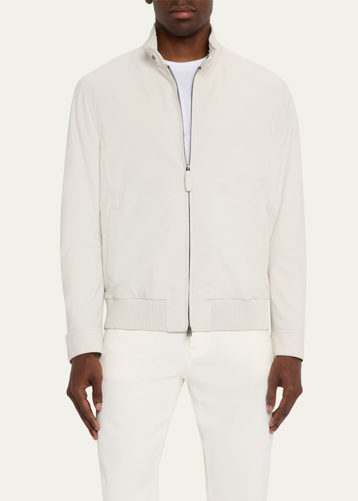 Brioni Men's Nubuck Leather Full-Zip Blouson Image 4 of 5