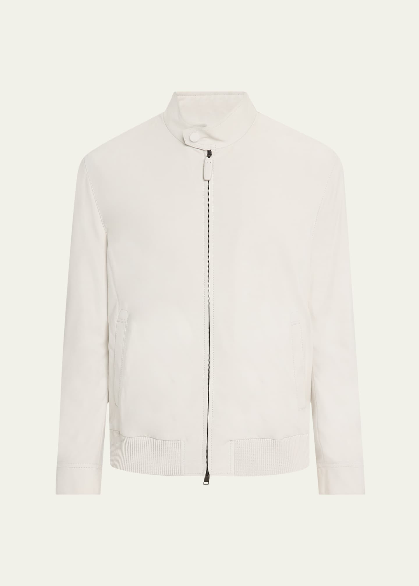 Brioni Men's Nubuck Leather Full-Zip Blouson Image 1 of 5