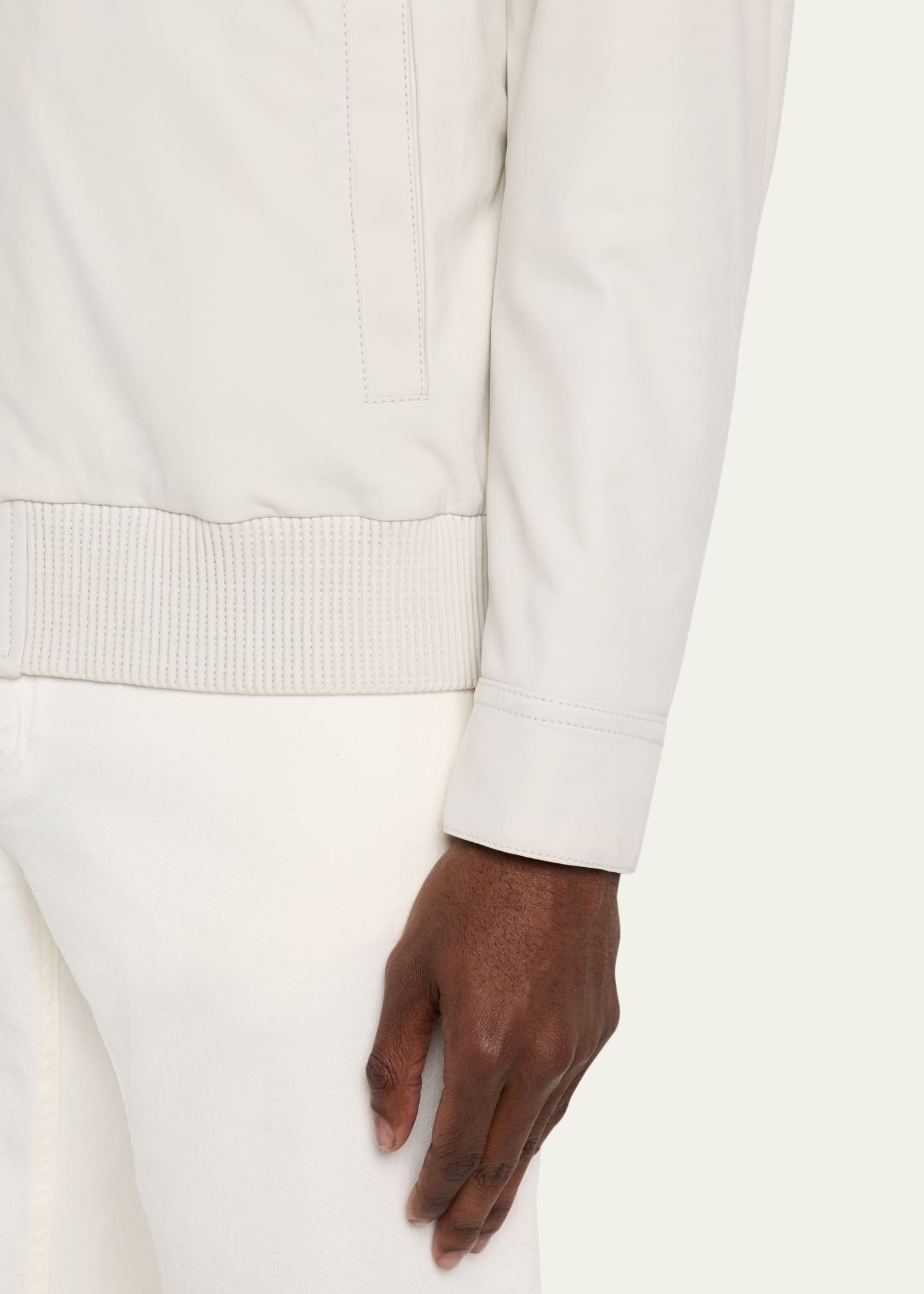 Brioni Men's Nubuck Leather Full-Zip Blouson Image 5 of 5