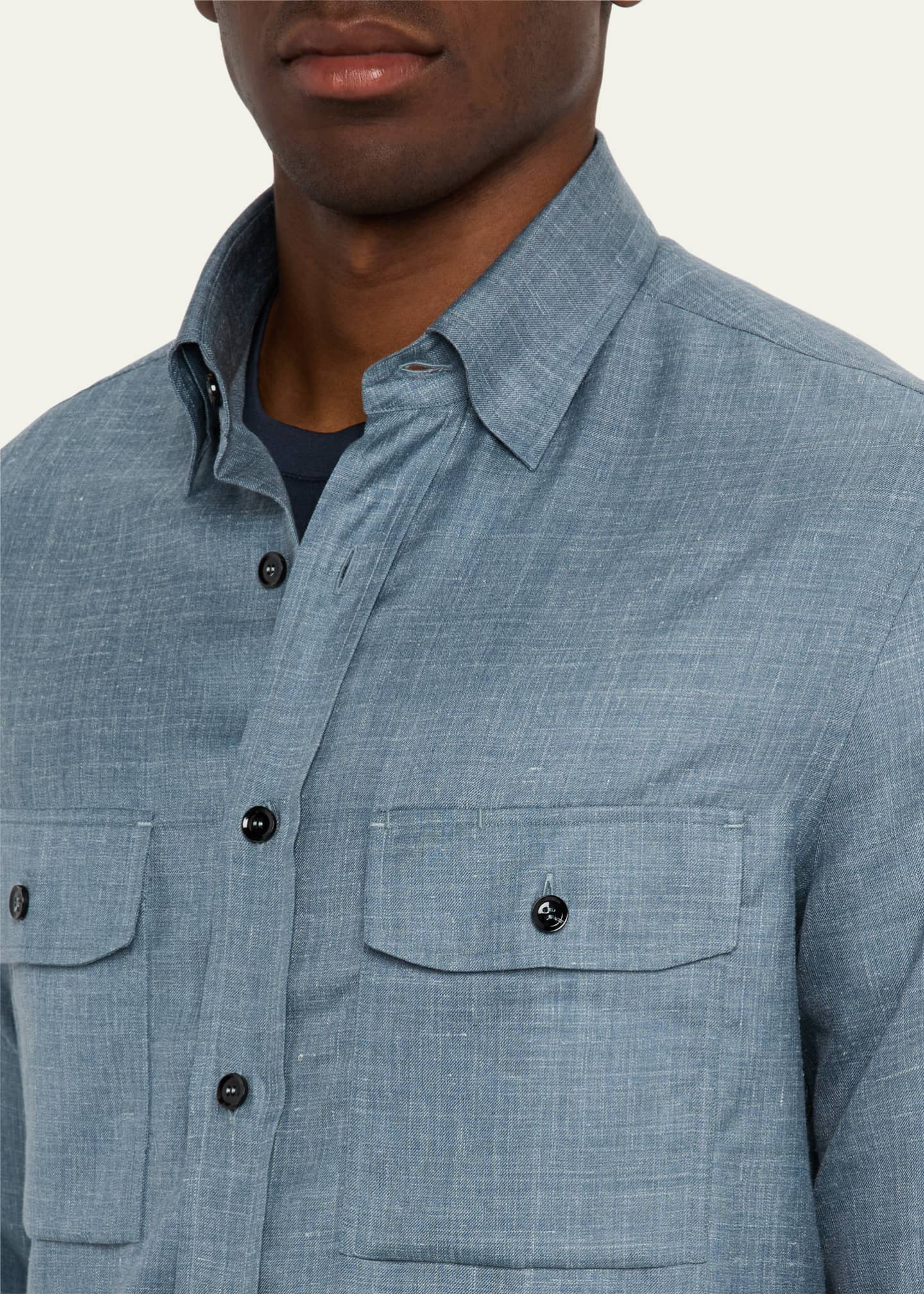 【関税込み】BRIONI MILITARY SHIRT Brioni Linen Overshirt Military at CareOfCarl.com