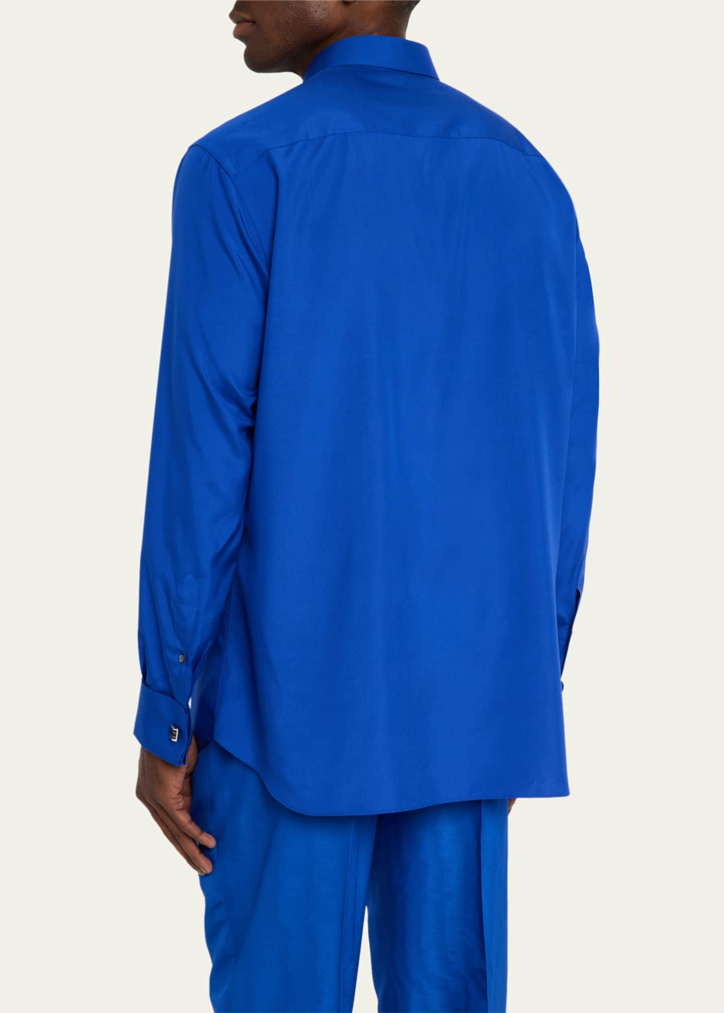 Brioni Men's WWX 80th Anniversary Silk Covered-Placket Sport Shirt Image 2 of 4