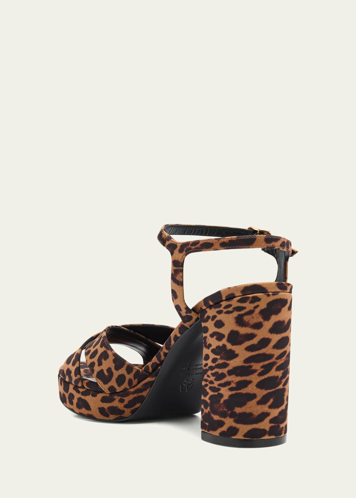 Stuart Weitzman Dayna Leopard-Print Crisscross Platform Sandals Image 4 of 6