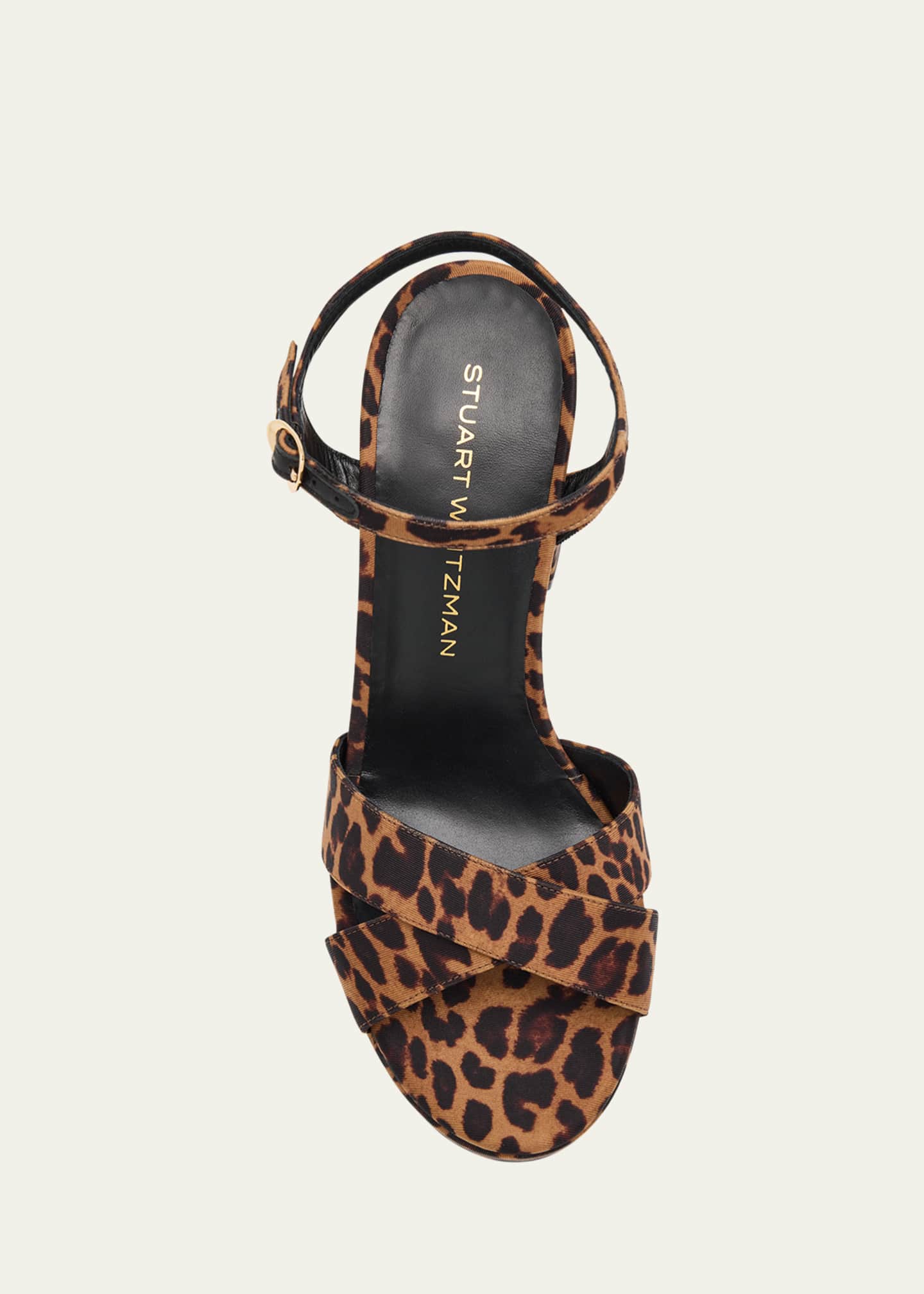 Stuart Weitzman Dayna Leopard-Print Crisscross Platform Sandals Image 6 of 6