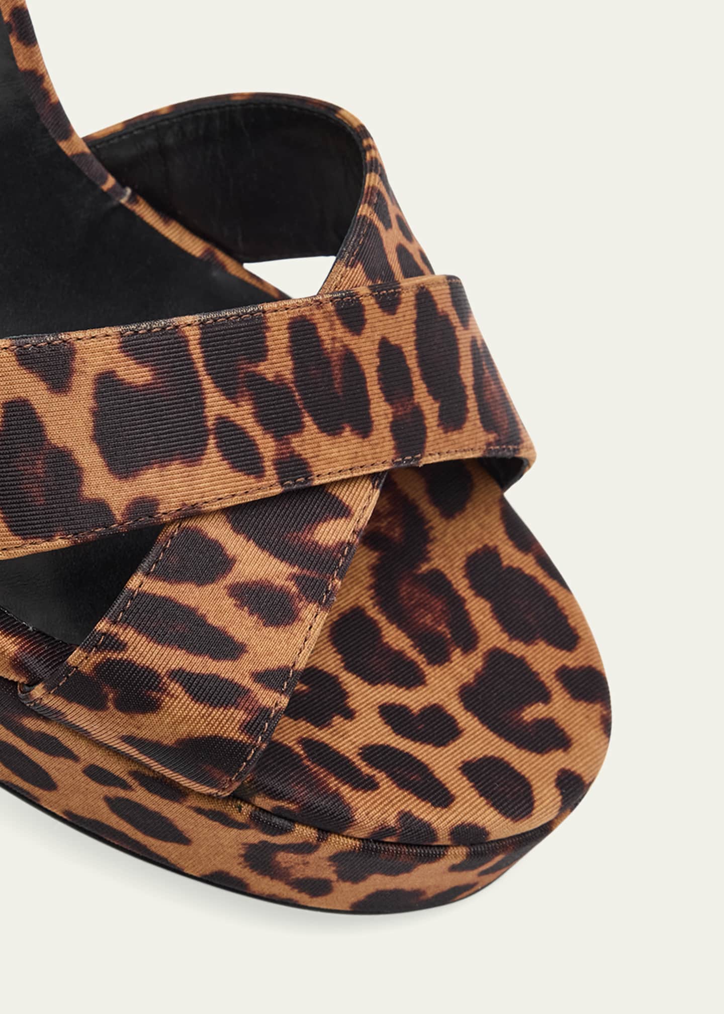 Stuart Weitzman Dayna Leopard-Print Crisscross Platform Sandals Image 5 of 6