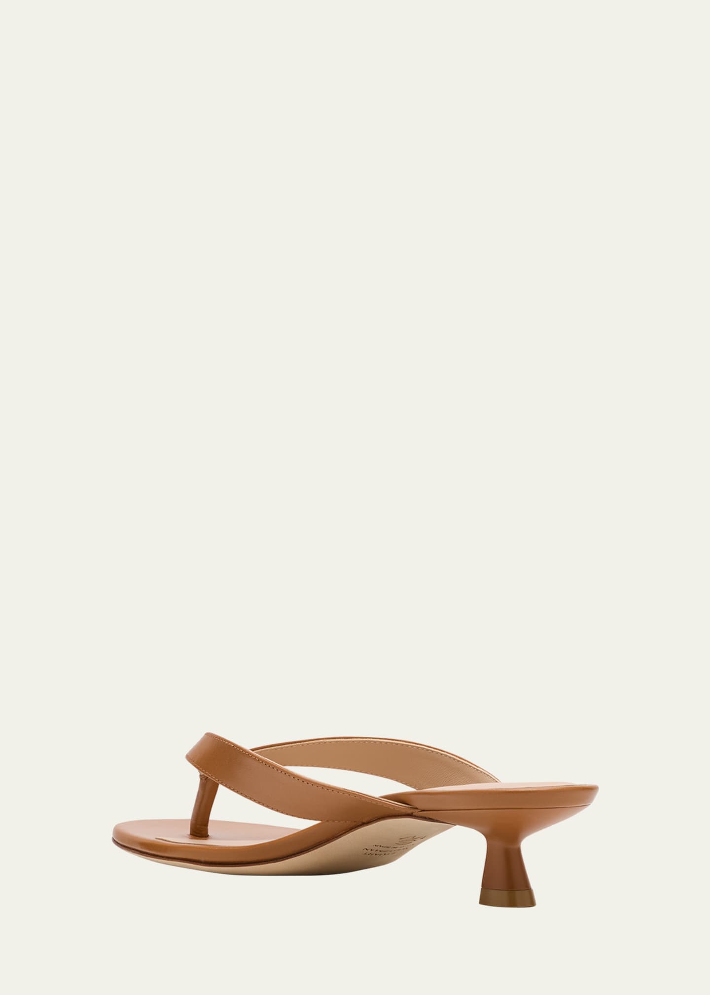 Stuart Weitzman Rio Leather Kitten-Heel Thong Sandals Image 4 of 6