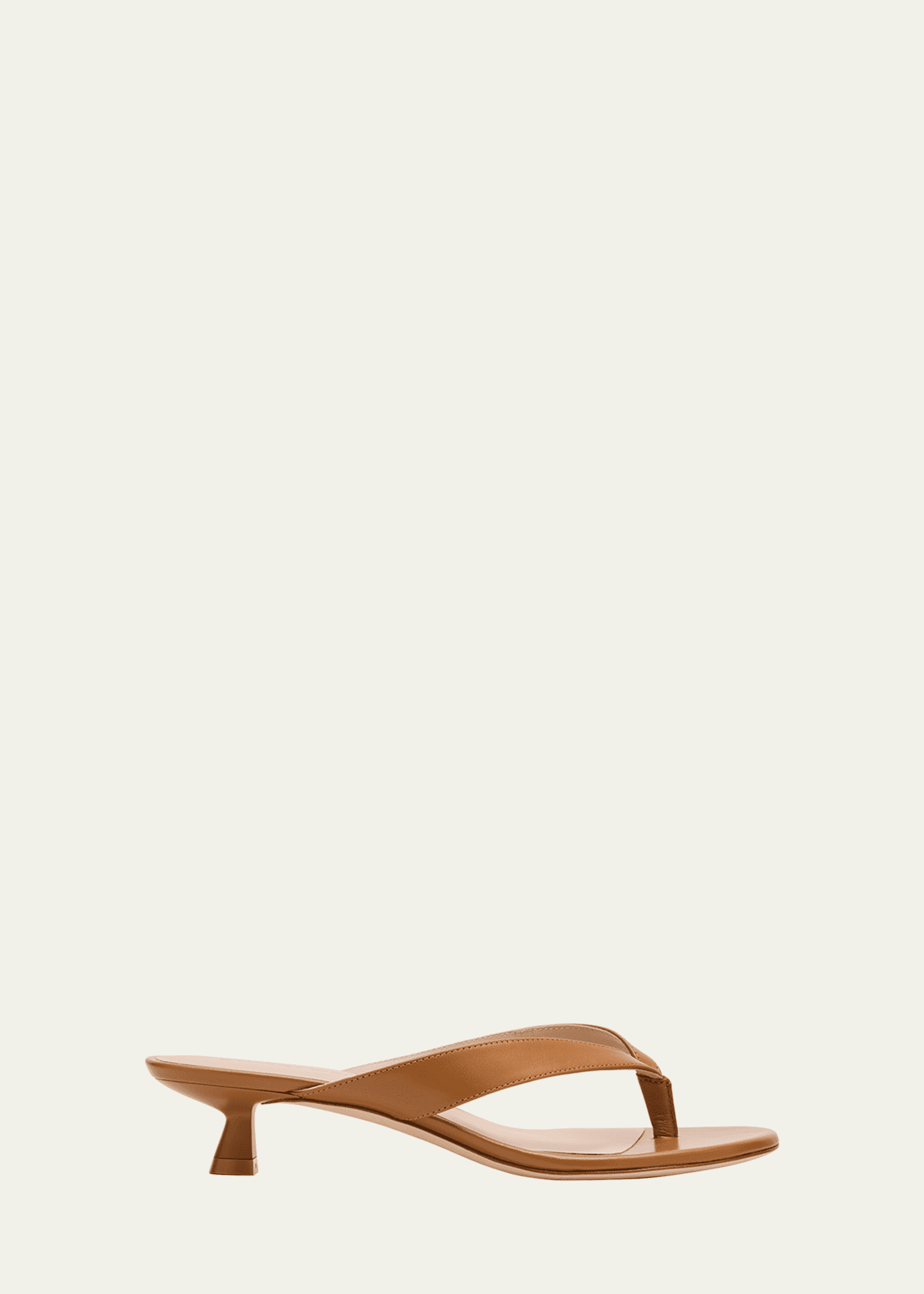 Stuart Weitzman Rio Leather Kitten-Heel Thong Sandals Image 1 of 6