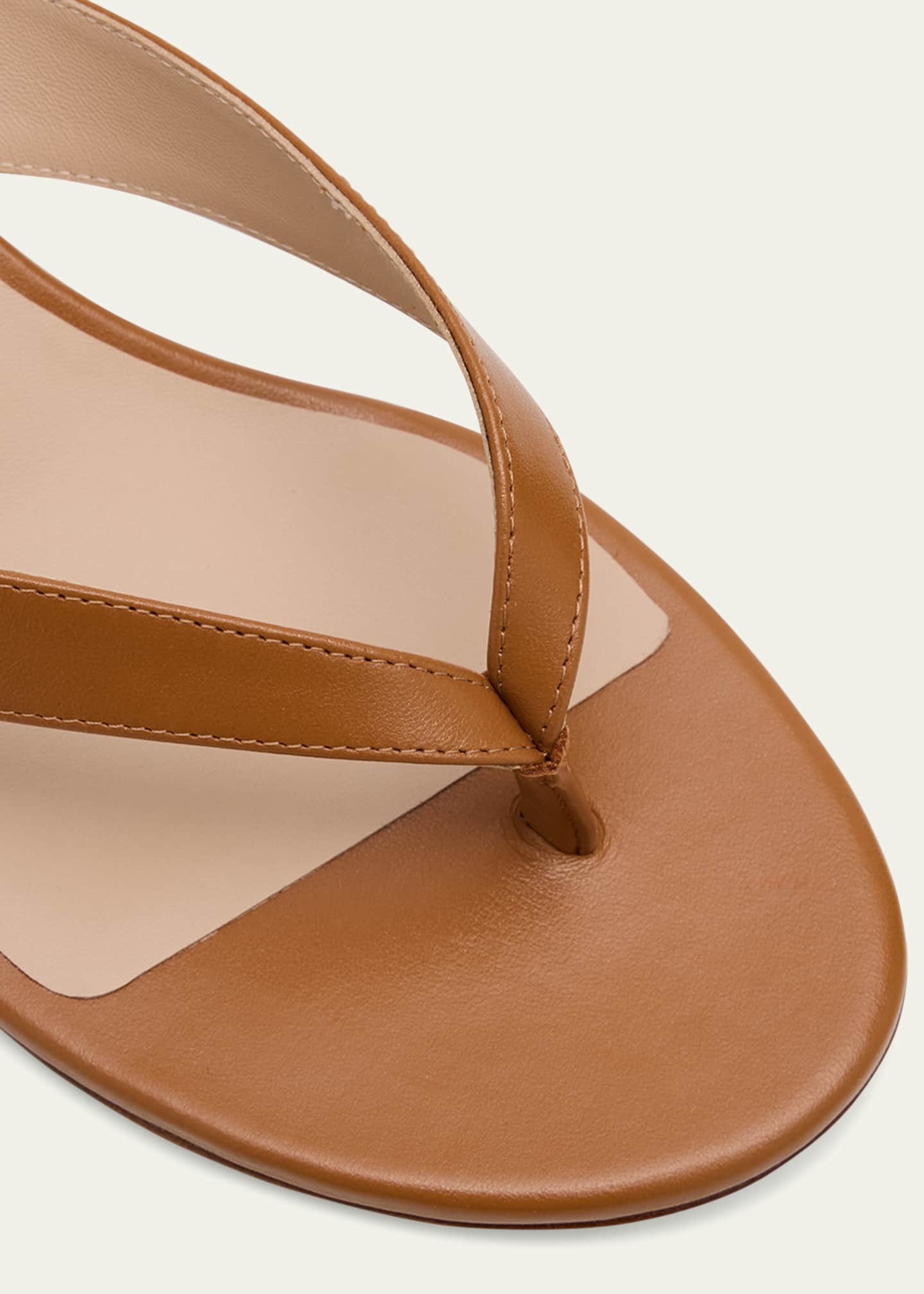Stuart Weitzman Rio Leather Kitten-Heel Thong Sandals Image 5 of 6