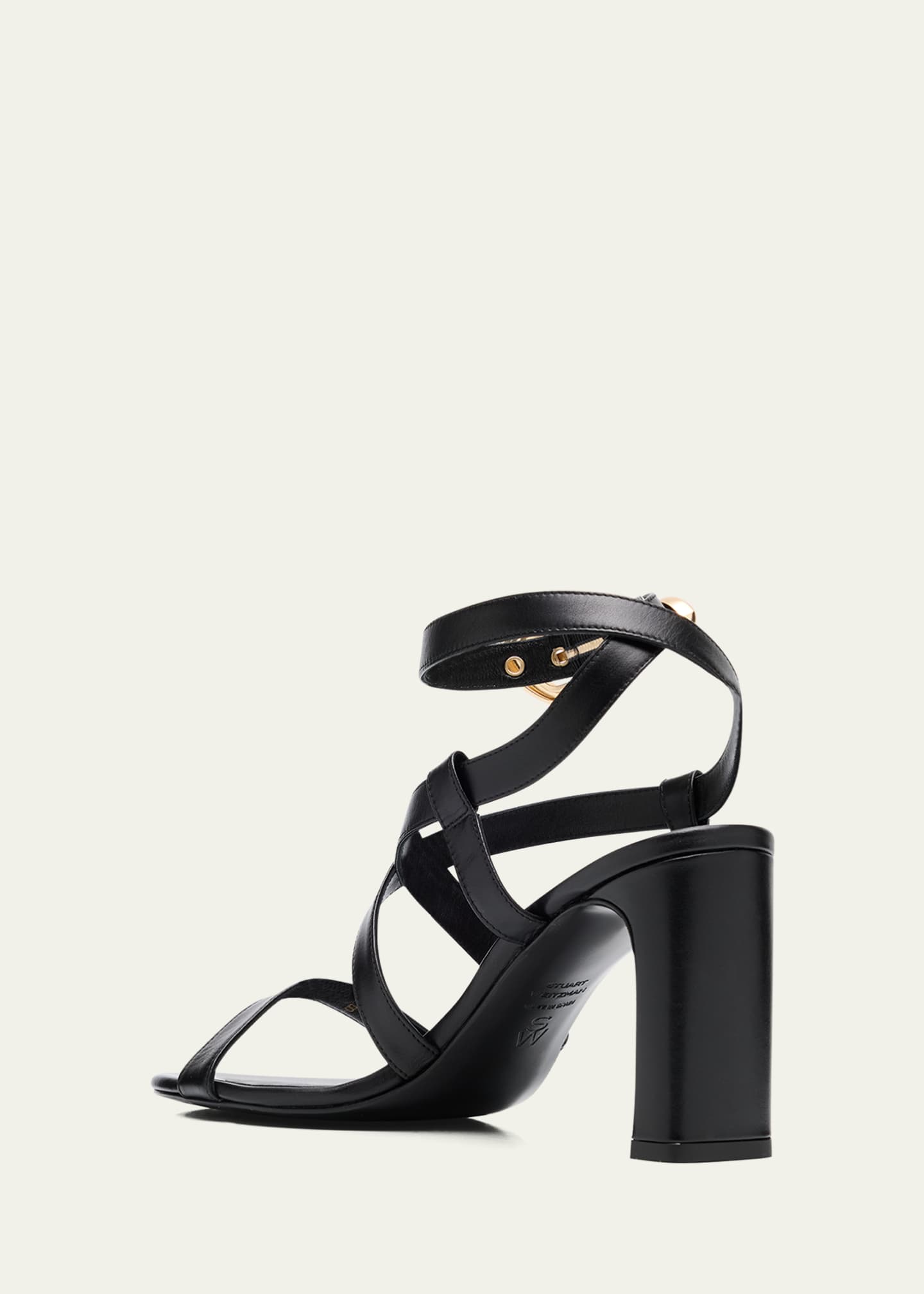 Stuart Weitzman Maven Leather Buckle Strappy Sandals Image 4 of 6