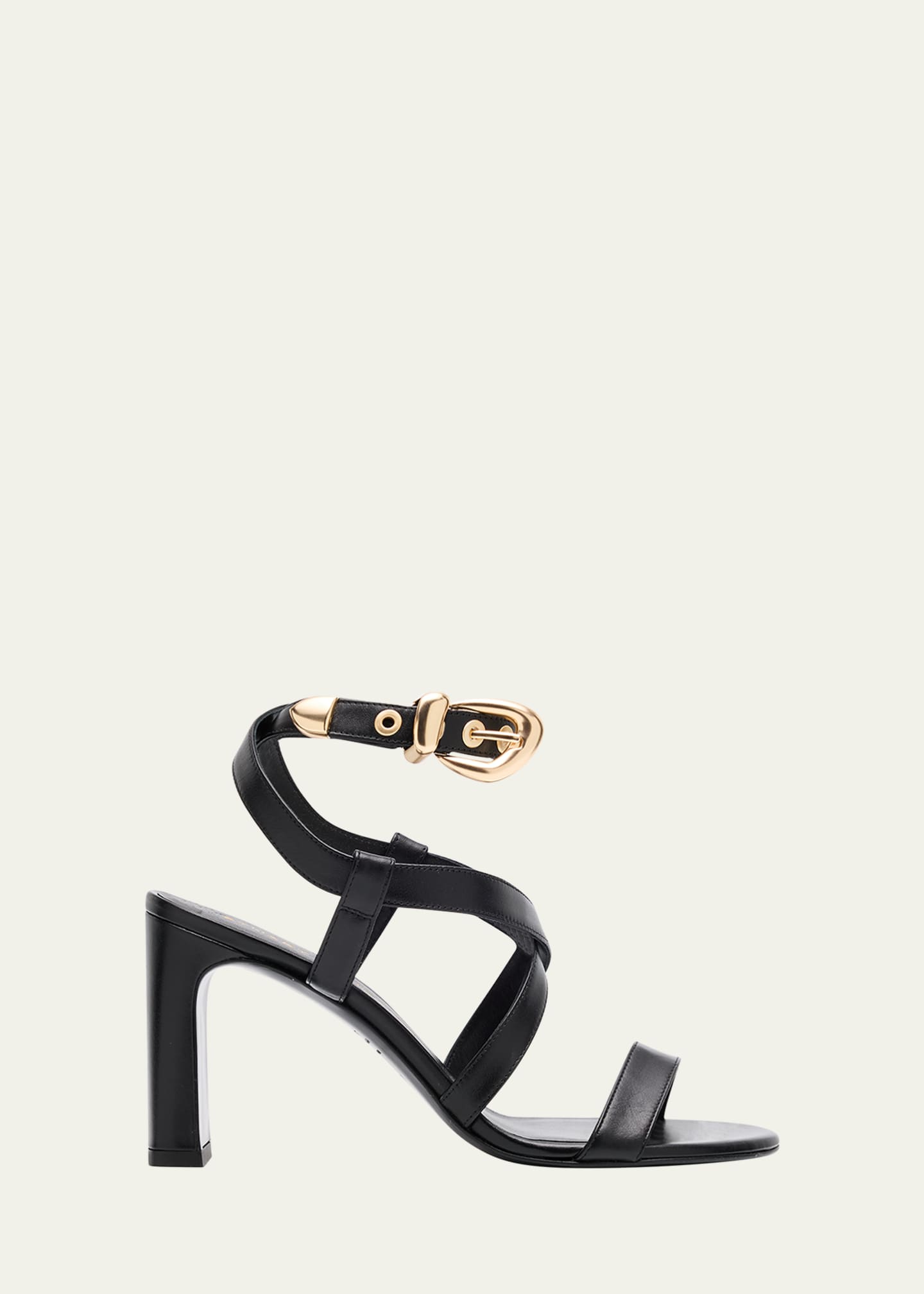 Stuart Weitzman Maven Leather Buckle Strappy Sandals Image 1 of 6