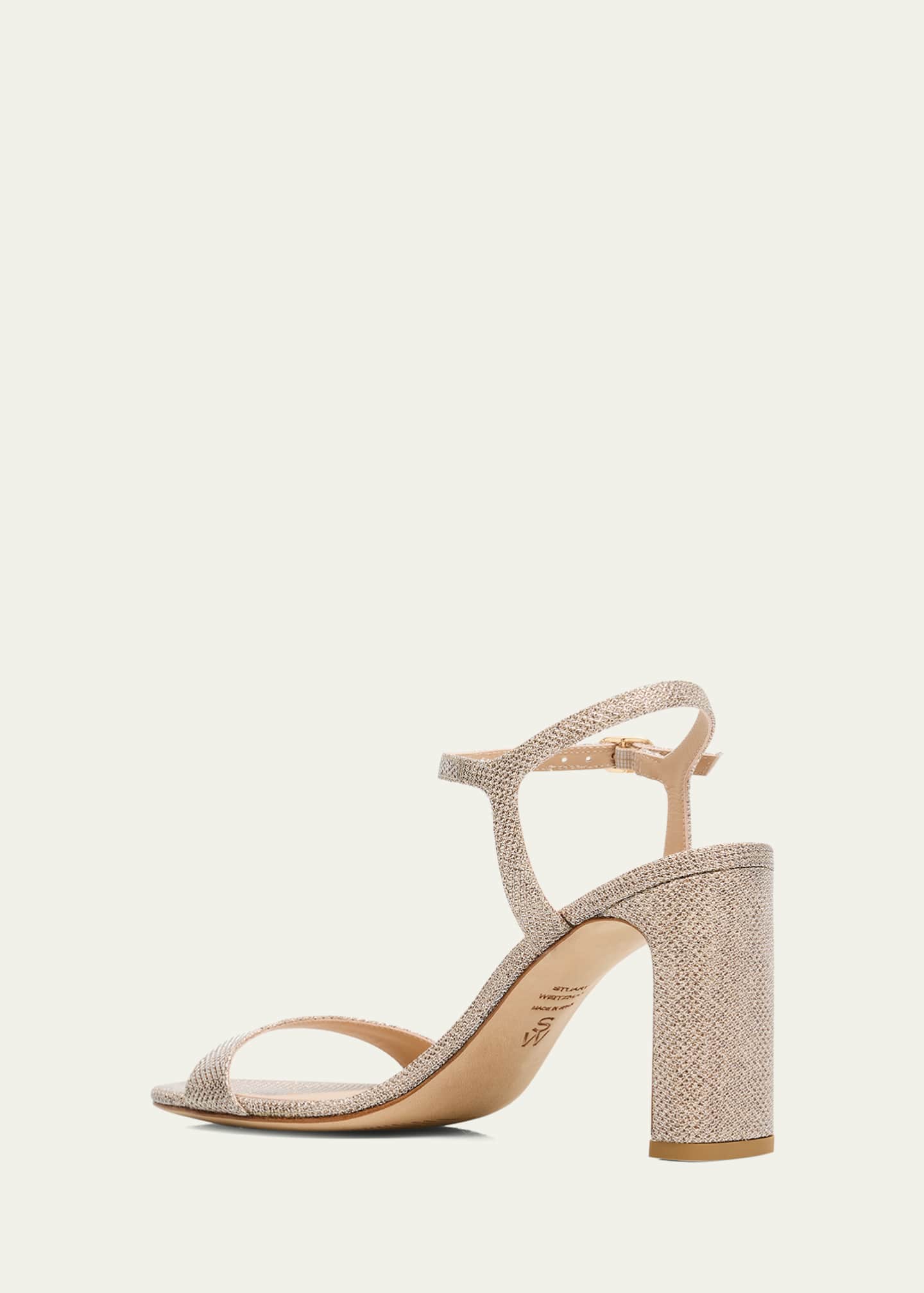 Stuart Weitzman Babette Metallic Ankle-Strap Sandals Image 4 of 6