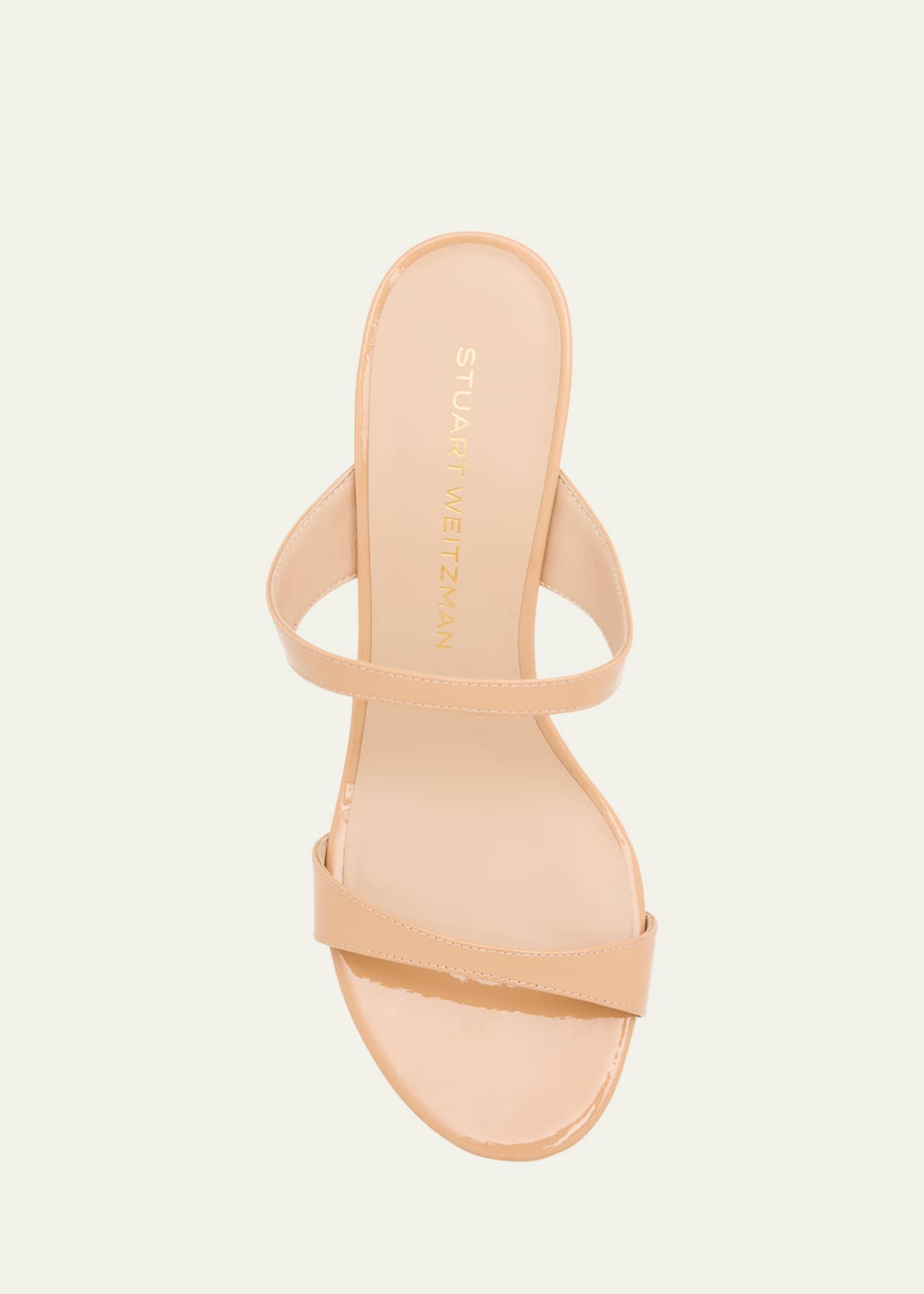 Stuart Weitzman Nudist Patent Leather Dual-Strap Sandals Image 6 of 6