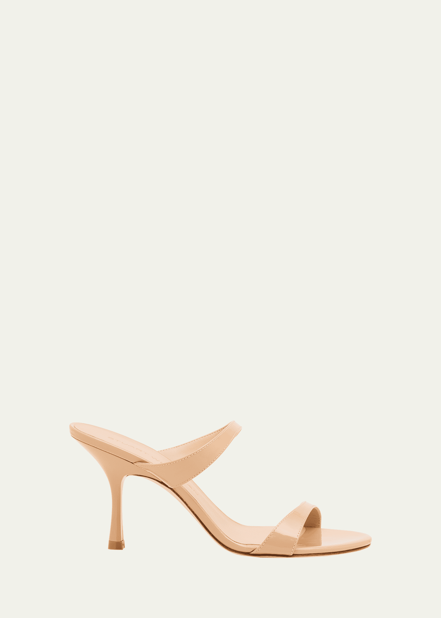 Stuart Weitzman Nudist Patent Leather Dual-Strap Sandals Image 1 of 6