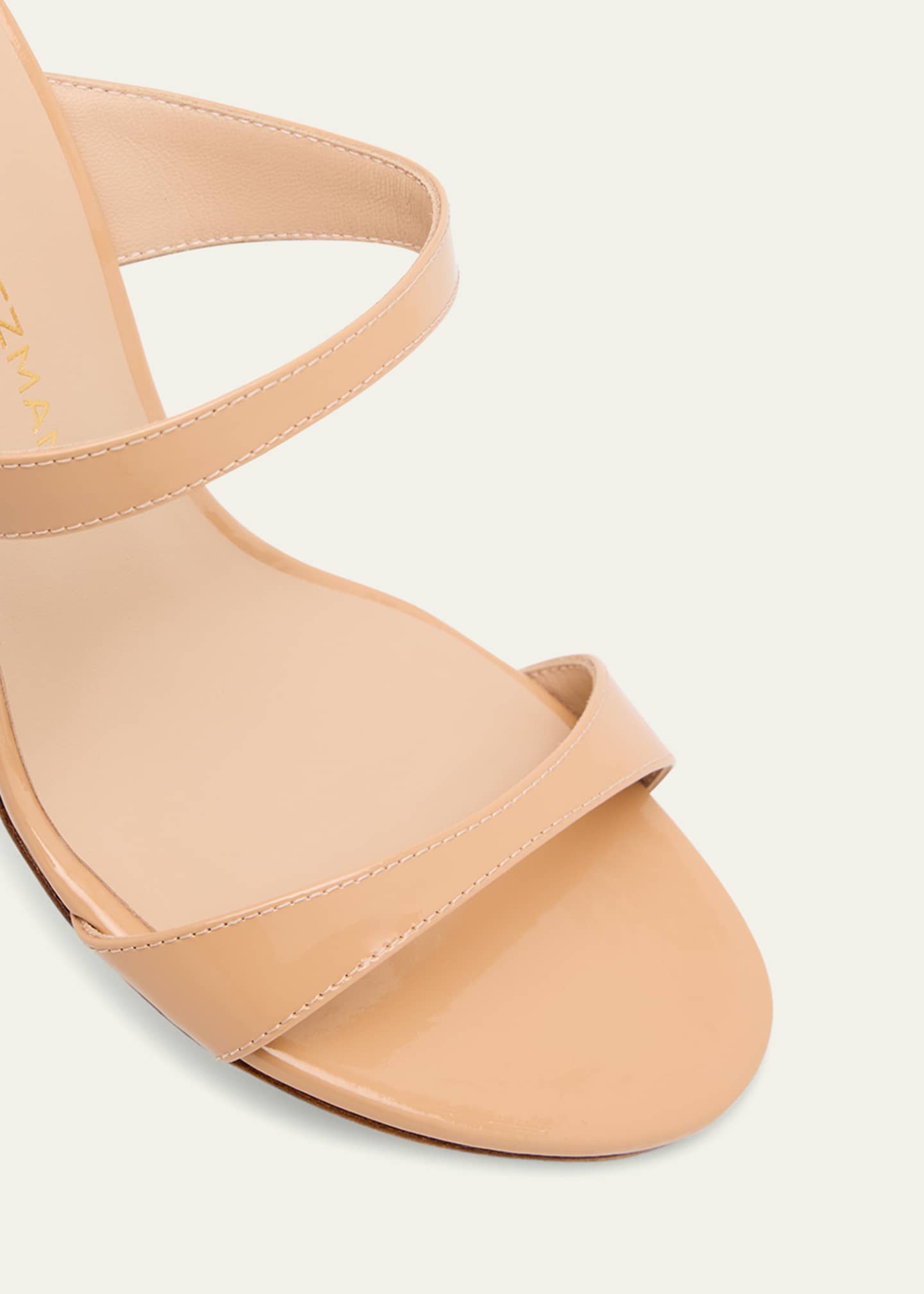 Stuart Weitzman Nudist Patent Leather Dual-Strap Sandals Image 5 of 6