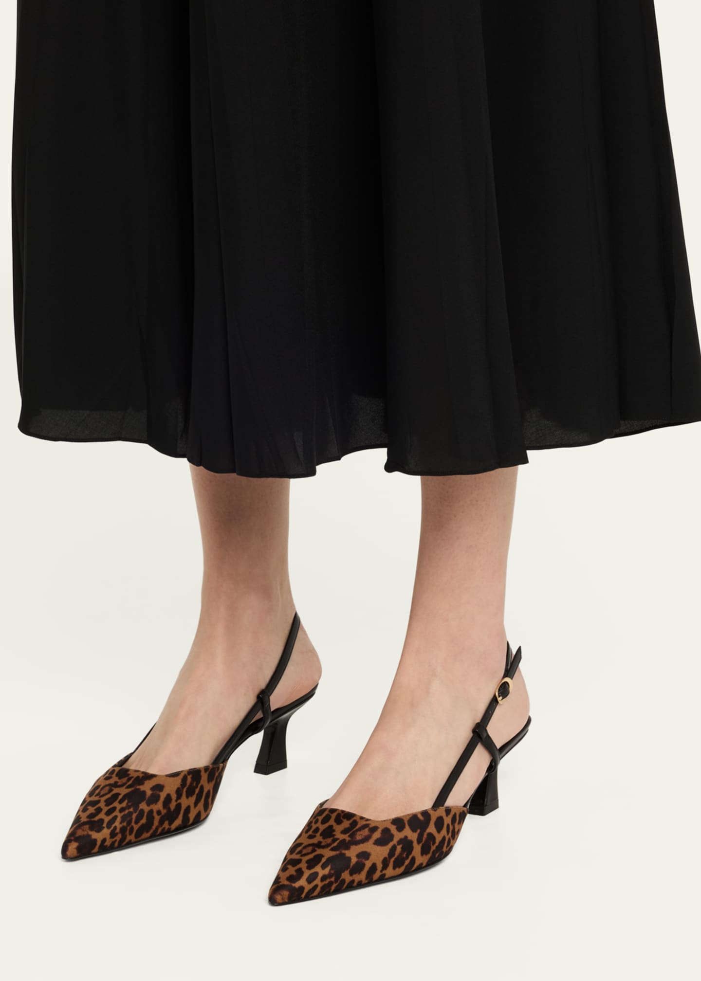 Stuart Weitzman Vinnie Leopard Kitten Slingback Pumps Image 2 of 6