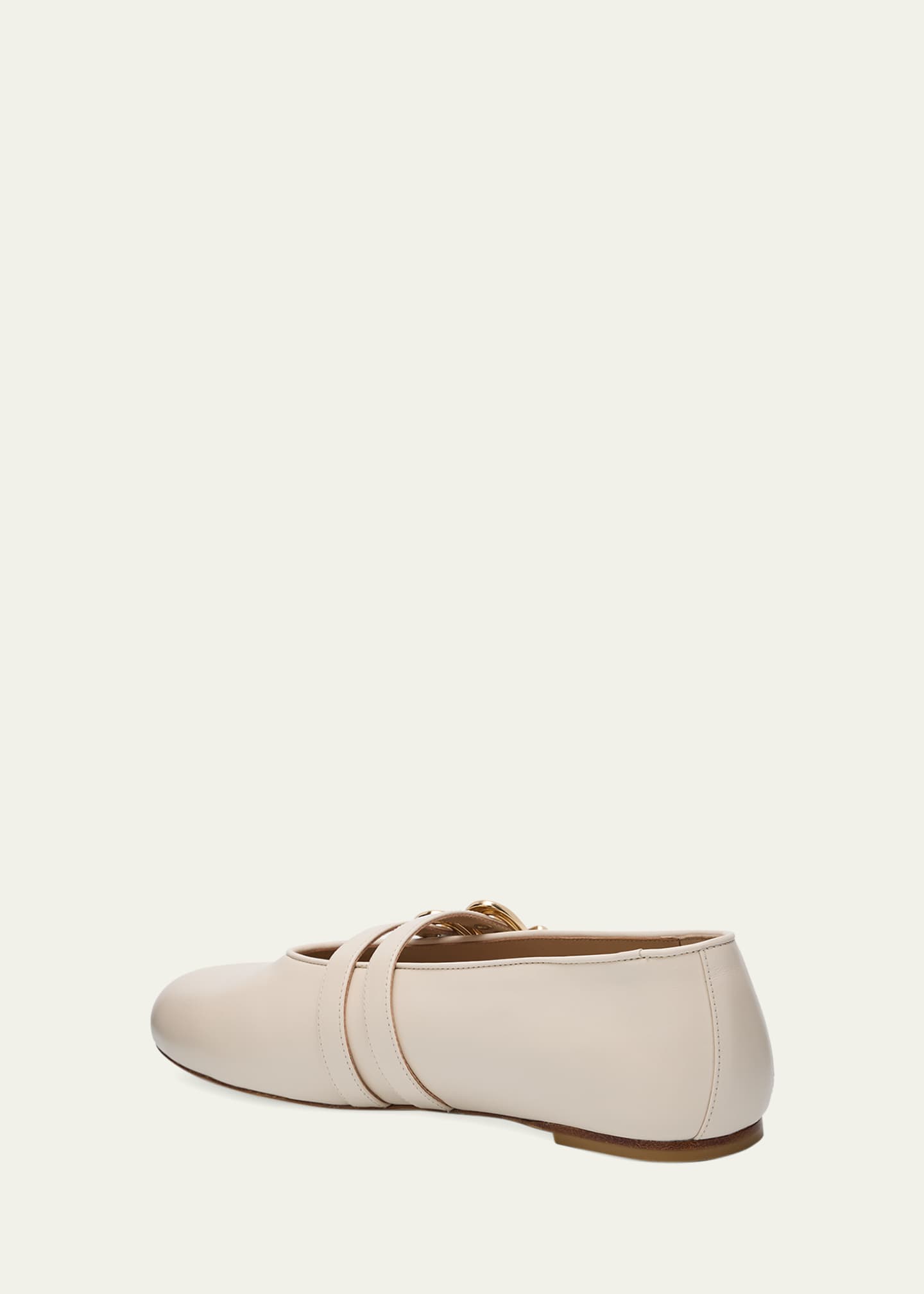 Stuart Weitzman Maven Leather Dual Buckle Mary Jane Ballerina Flats Image 4 of 6
