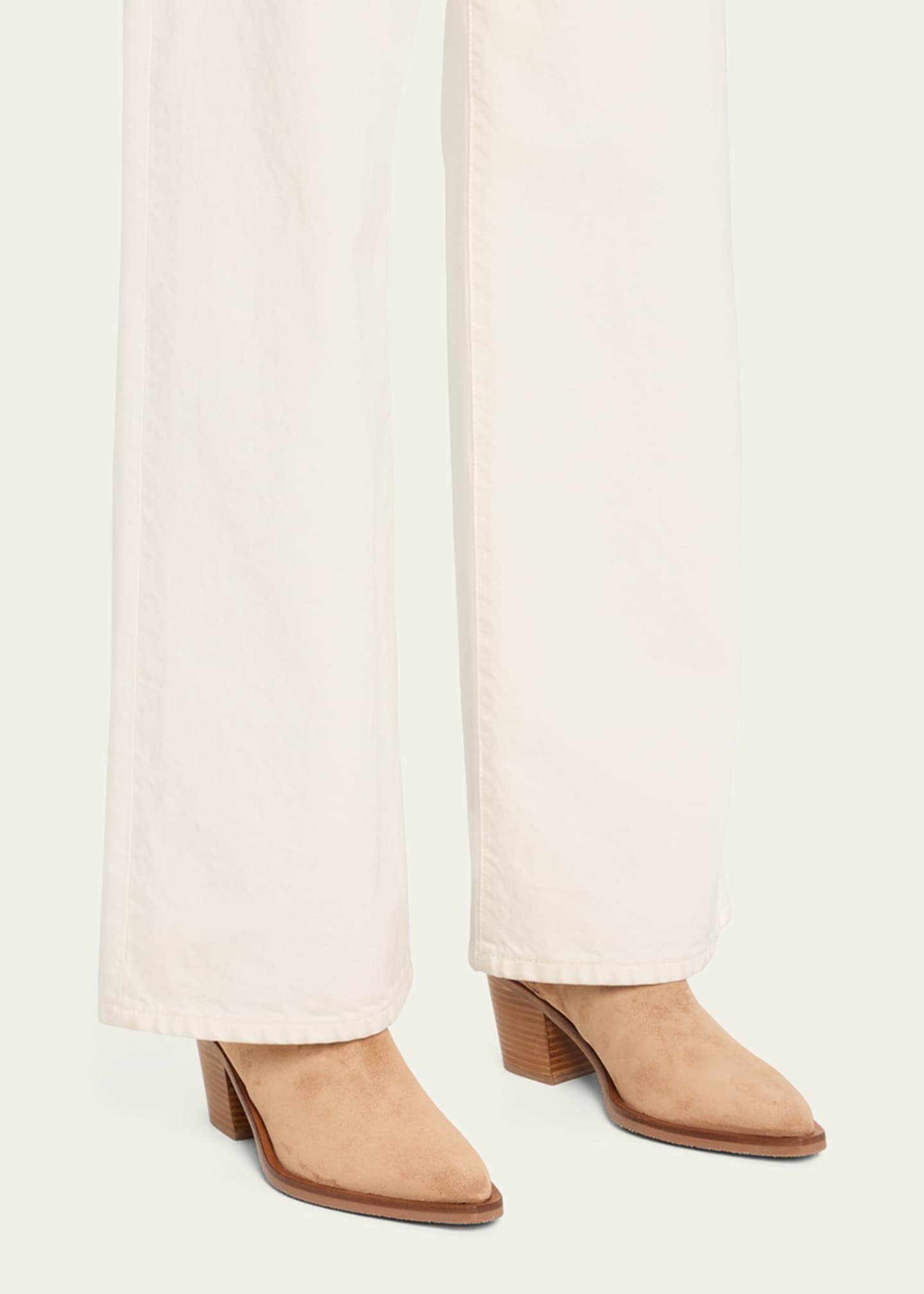 Stuart Weitzman Maven Suede Buckle Western Booties Image 2 of 6