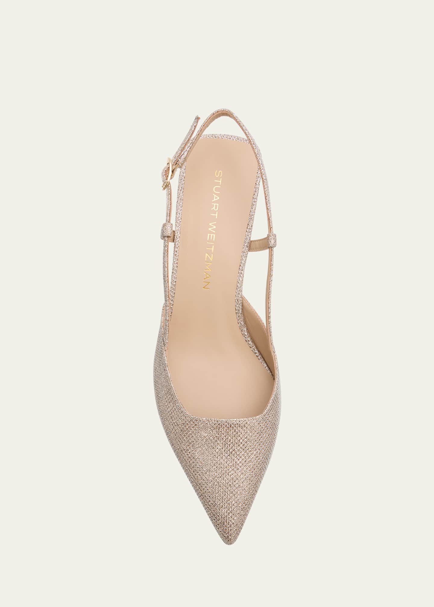 Stuart Weitzman Vinnie Metallic Kitten Slingback Pumps Image 6 of 6