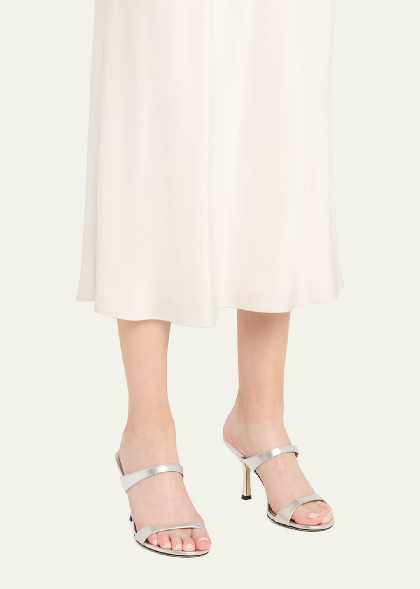 Stuart Weitzman Nudist Metallic Dual-Band Slide Sandals Image 2 of 6