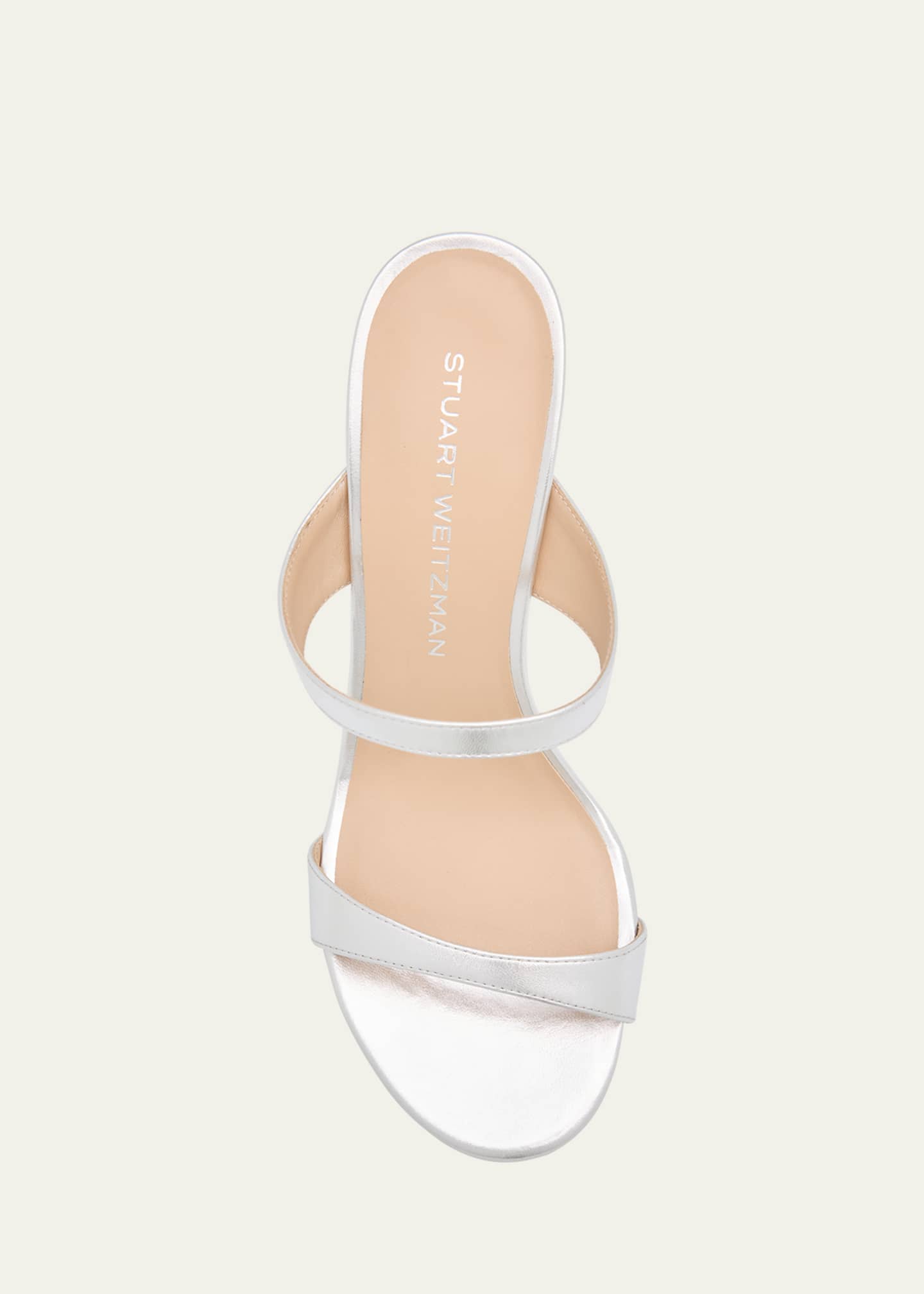 Stuart Weitzman Nudist Metallic Dual-Band Slide Sandals Image 6 of 6