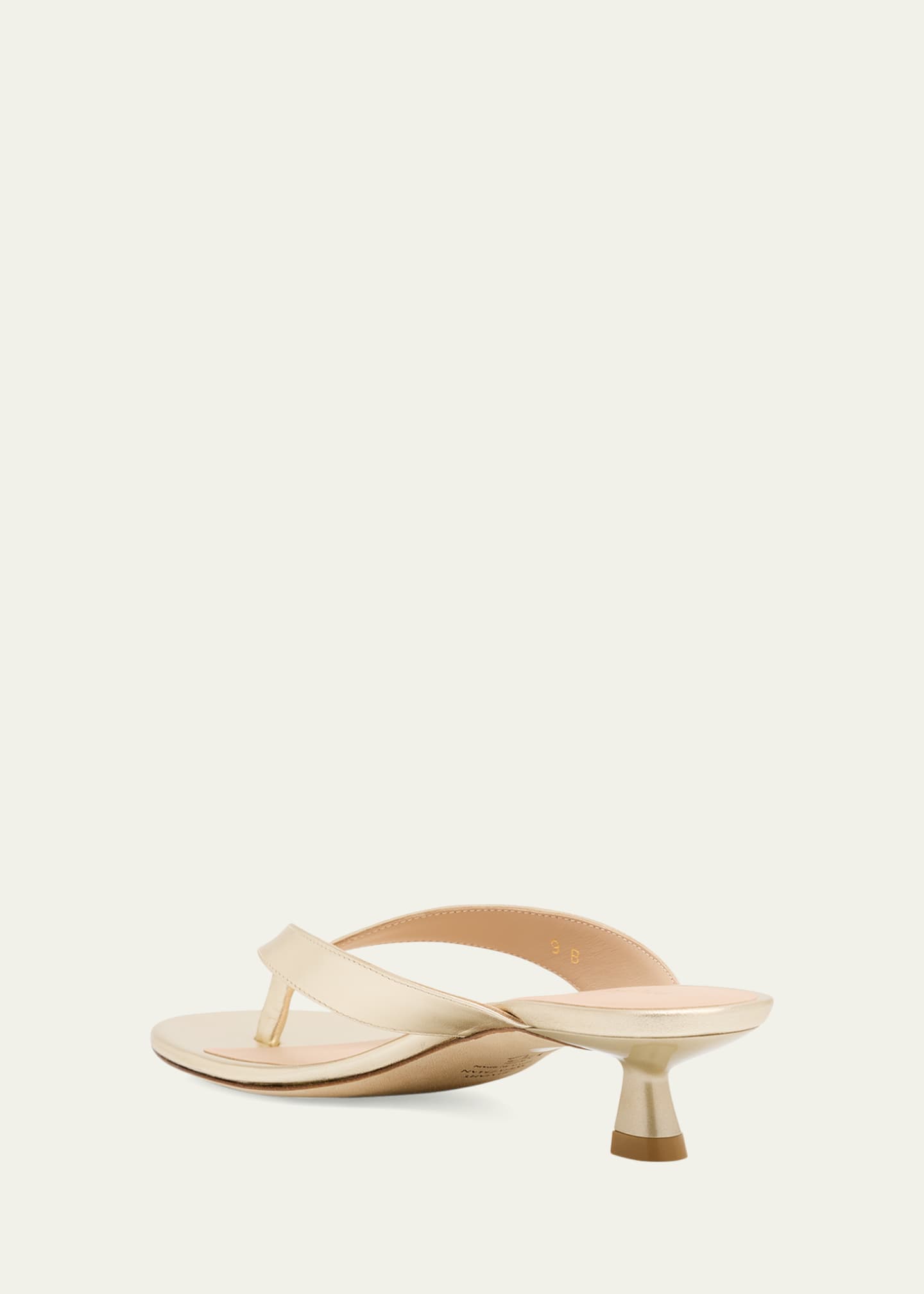 Stuart Weitzman Rio Metallic Kitten-Heel Thong Sandals Image 4 of 6