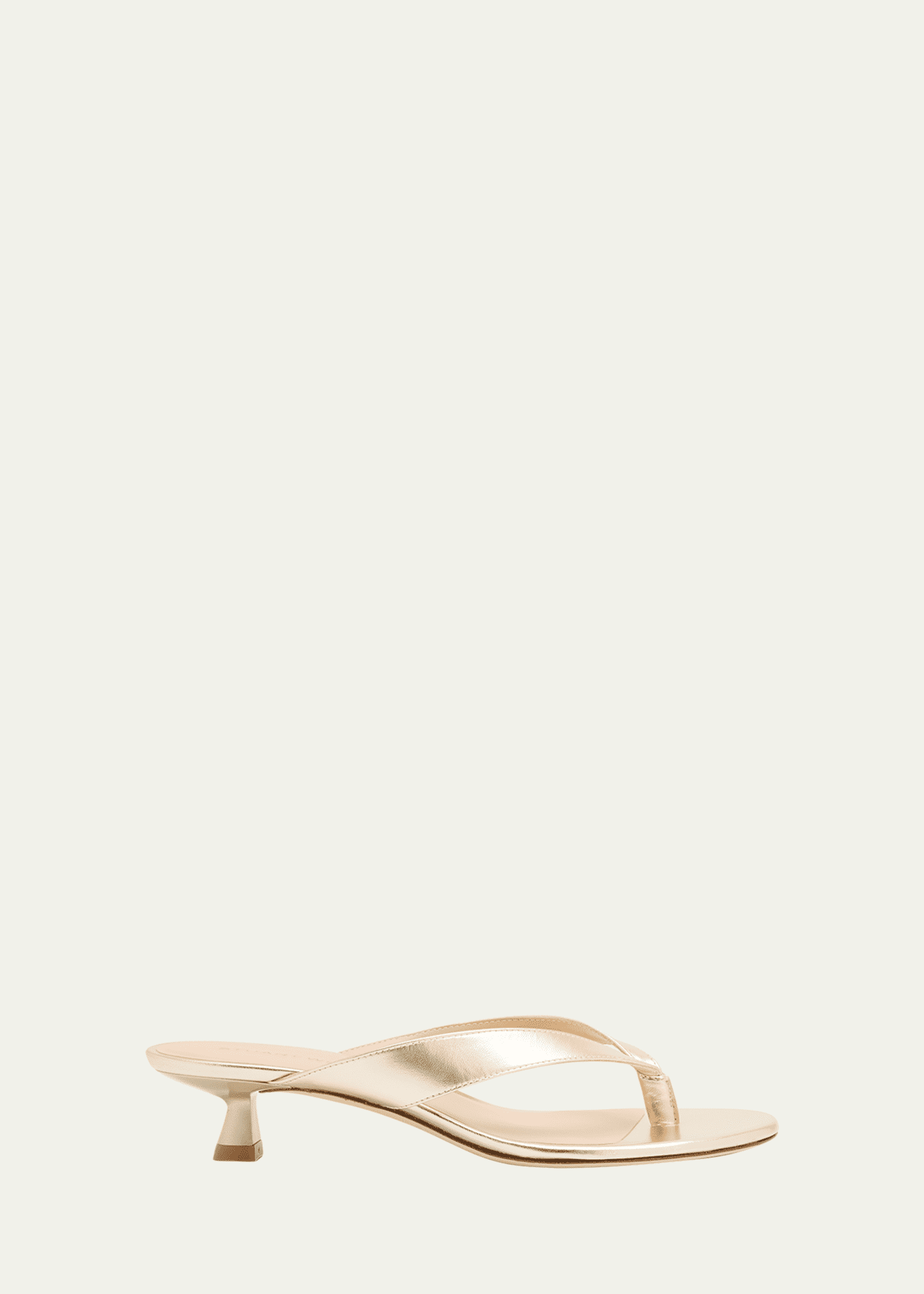 Stuart Weitzman Rio Metallic Kitten-Heel Thong Sandals Image 1 of 6