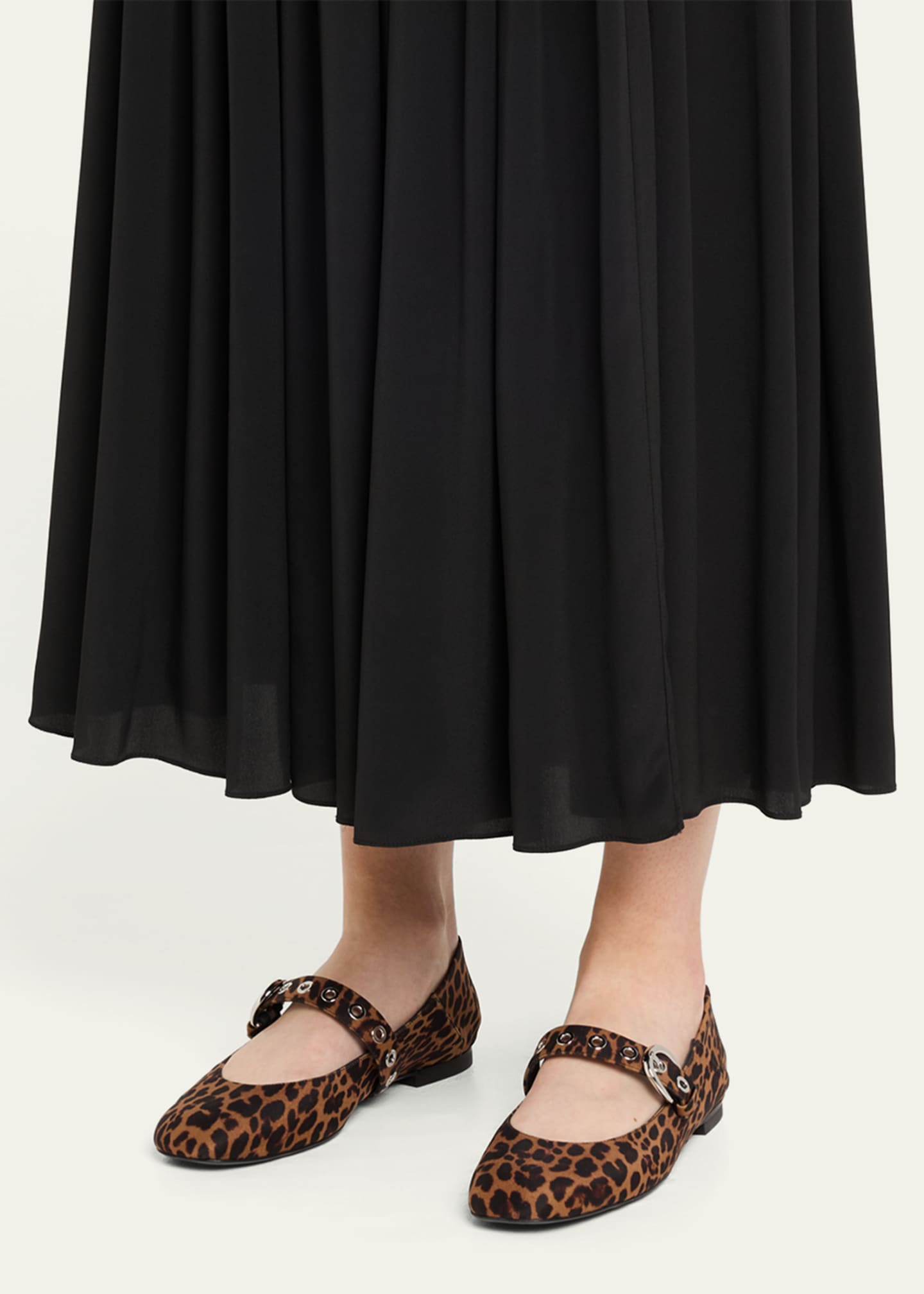 Stuart Weitzman Supermoto Leopard Mary Jane Ballerina Flats Image 2 of 6