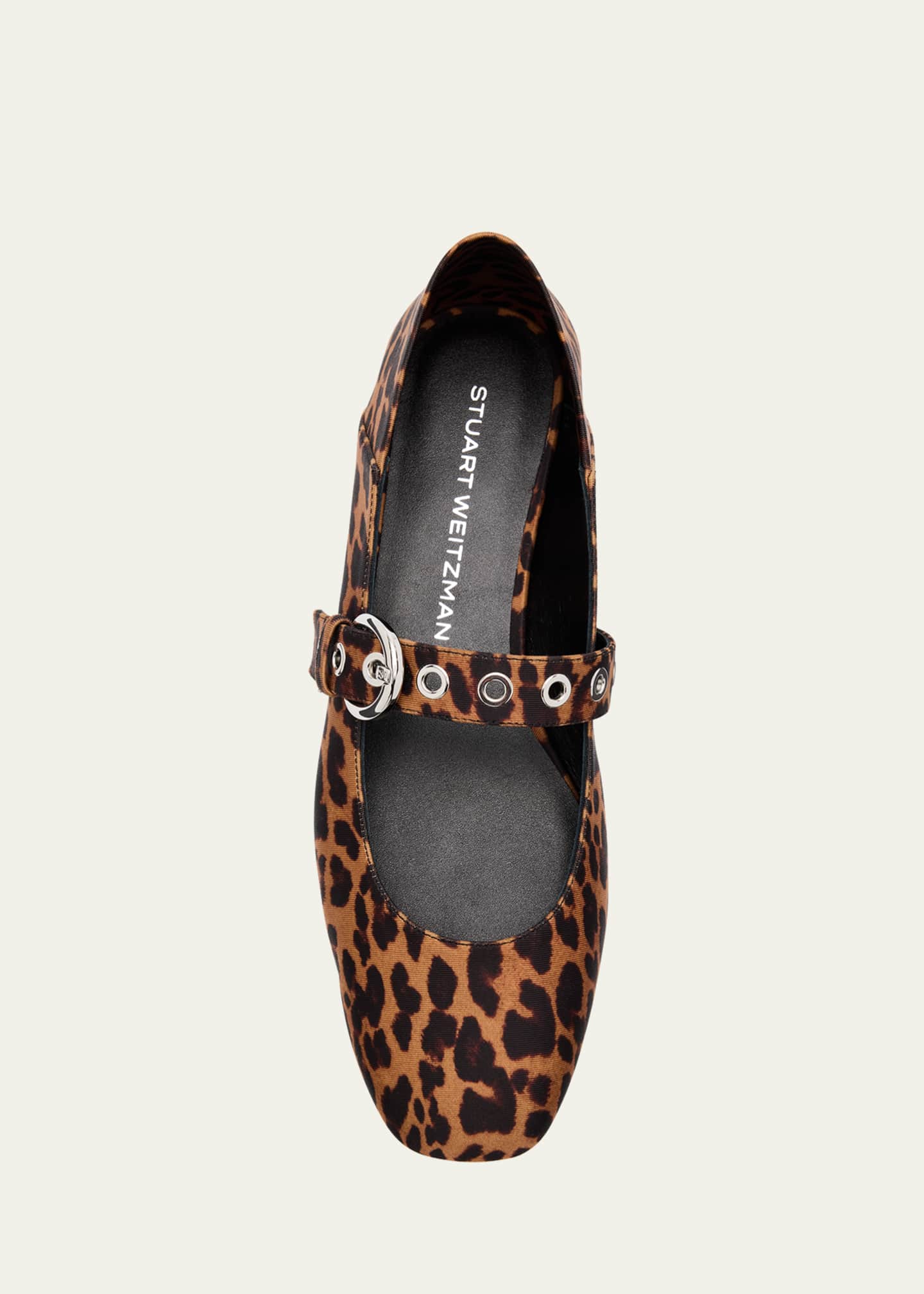 Stuart Weitzman Supermoto Leopard Mary Jane Ballerina Flats Image 6 of 6