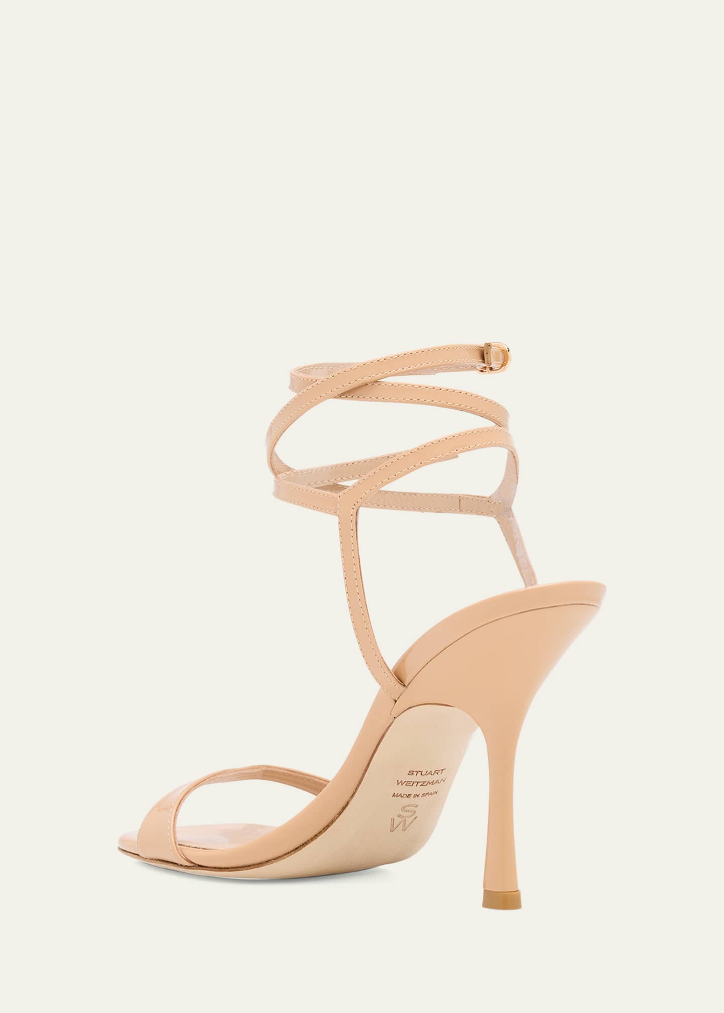 Stuart Weitzman Nudist Patent Ankle-Strap Sandals Image 4 of 6