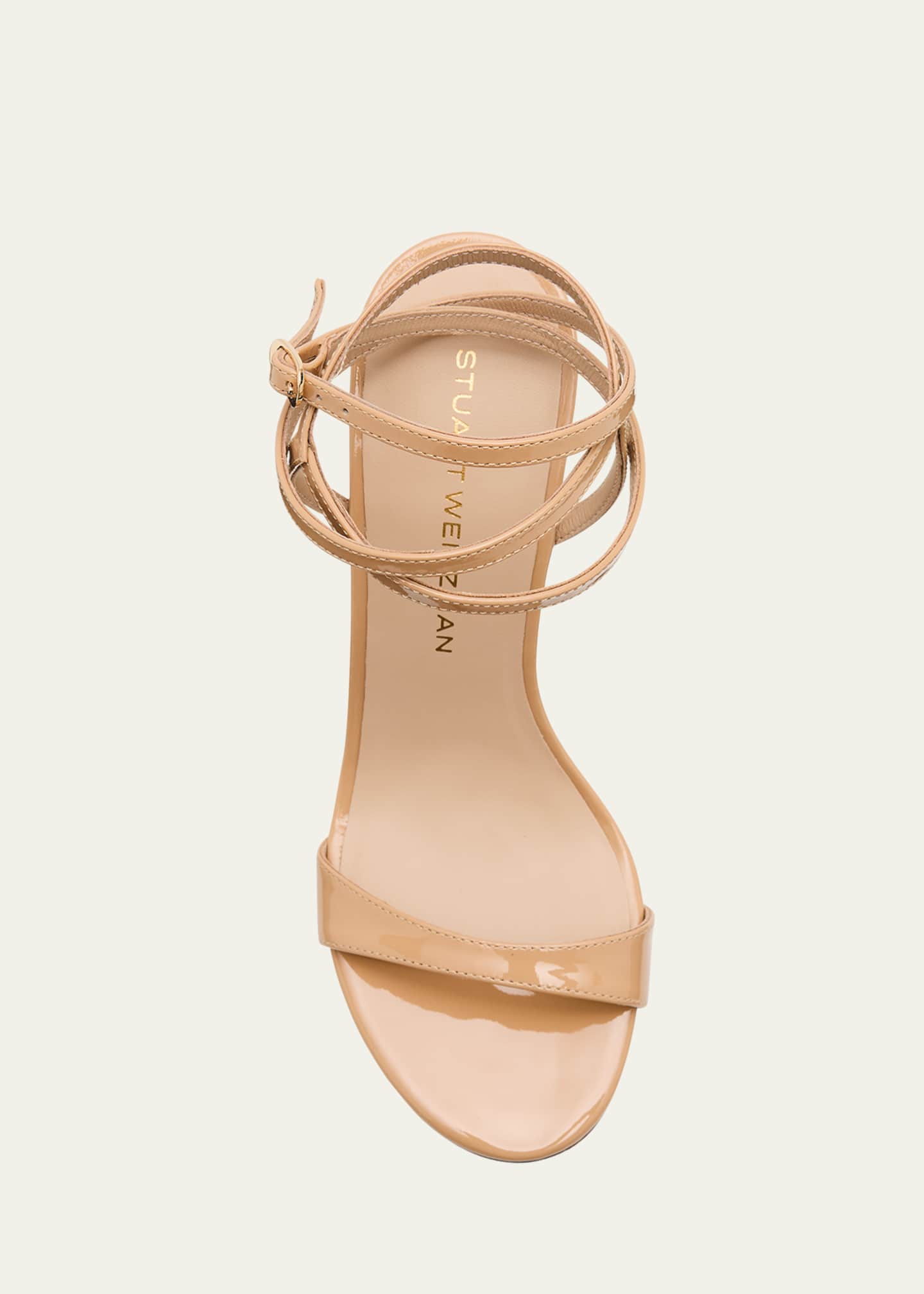 Stuart Weitzman Nudist Patent Ankle-Strap Sandals Image 6 of 6