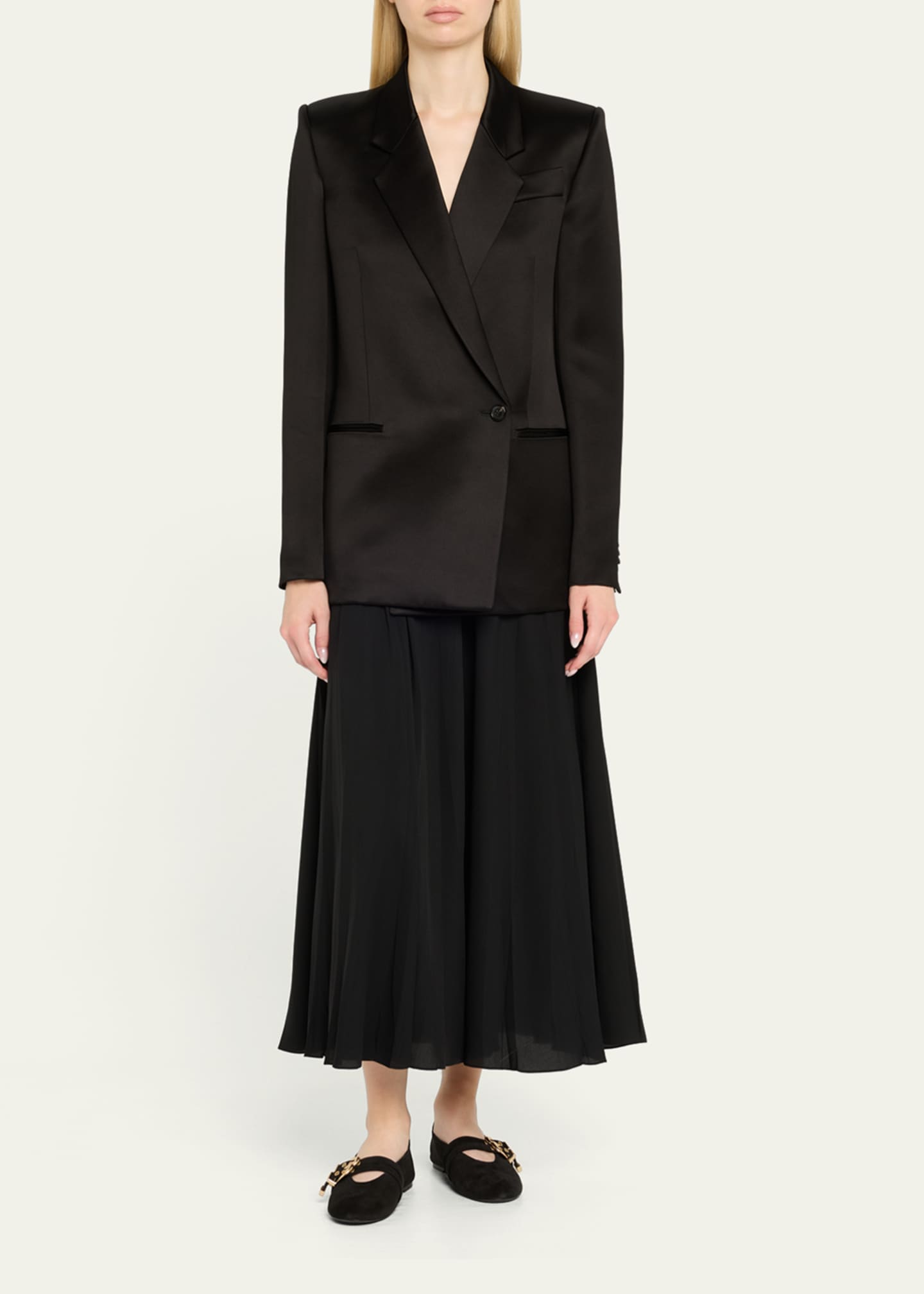 Stuart Weitzman Maven Suede Buckle Mary Jane Ballerina Flats Image 3 of 6