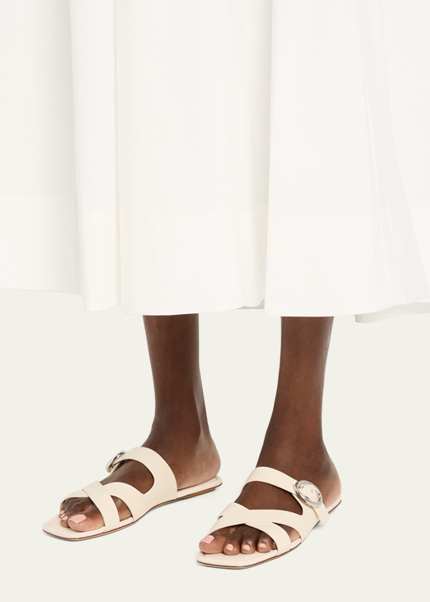 Stuart Weitzman Villa Leather Slide Sandals Image 2 of 6