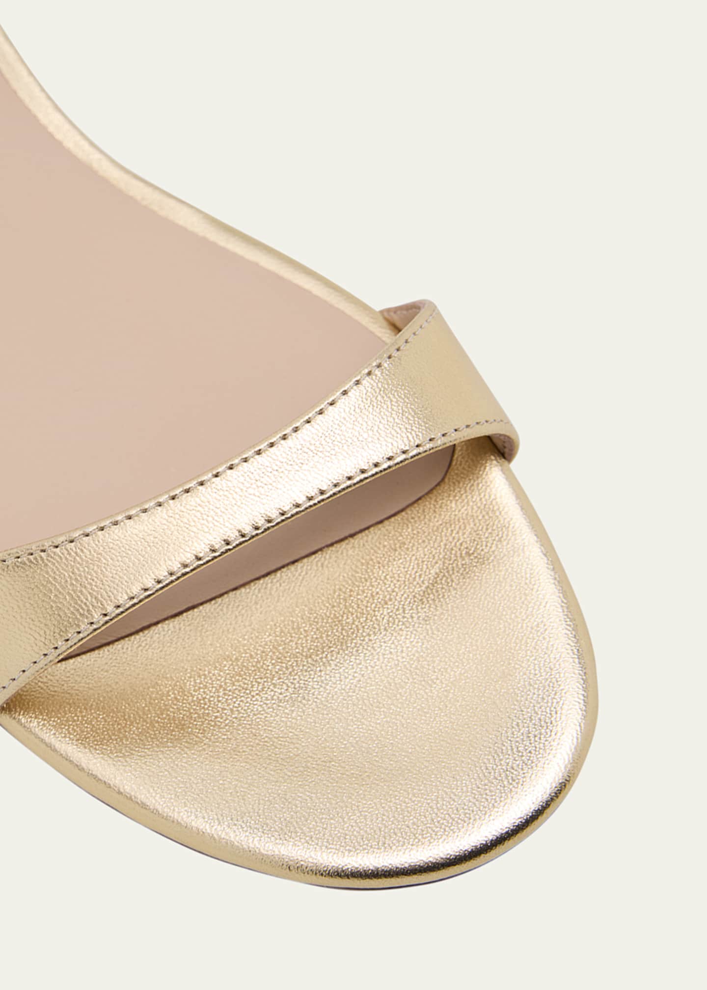 Stuart Weitzman Nudist Metallic Ankle-Wrap Sandals Image 6 of 6