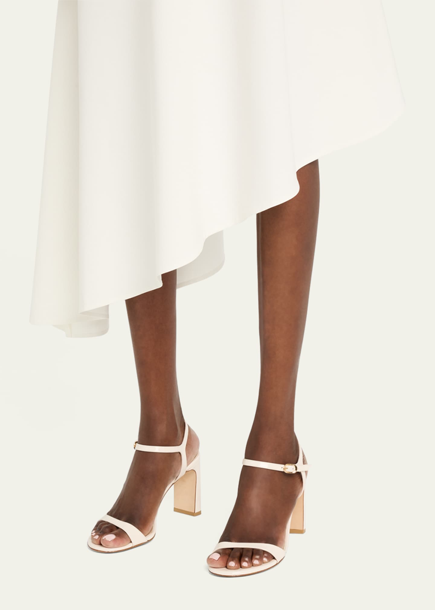 Stuart Weitzman Babette Patent Leather Ankle-Strap Sandals Image 2 of 6
