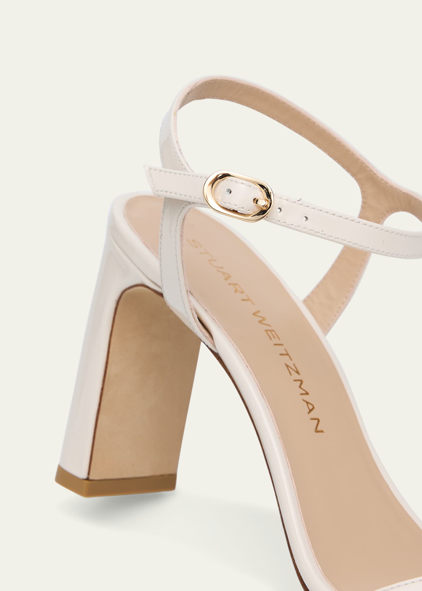 Stuart Weitzman Babette Patent Leather Ankle-Strap Sandals Image 5 of 6