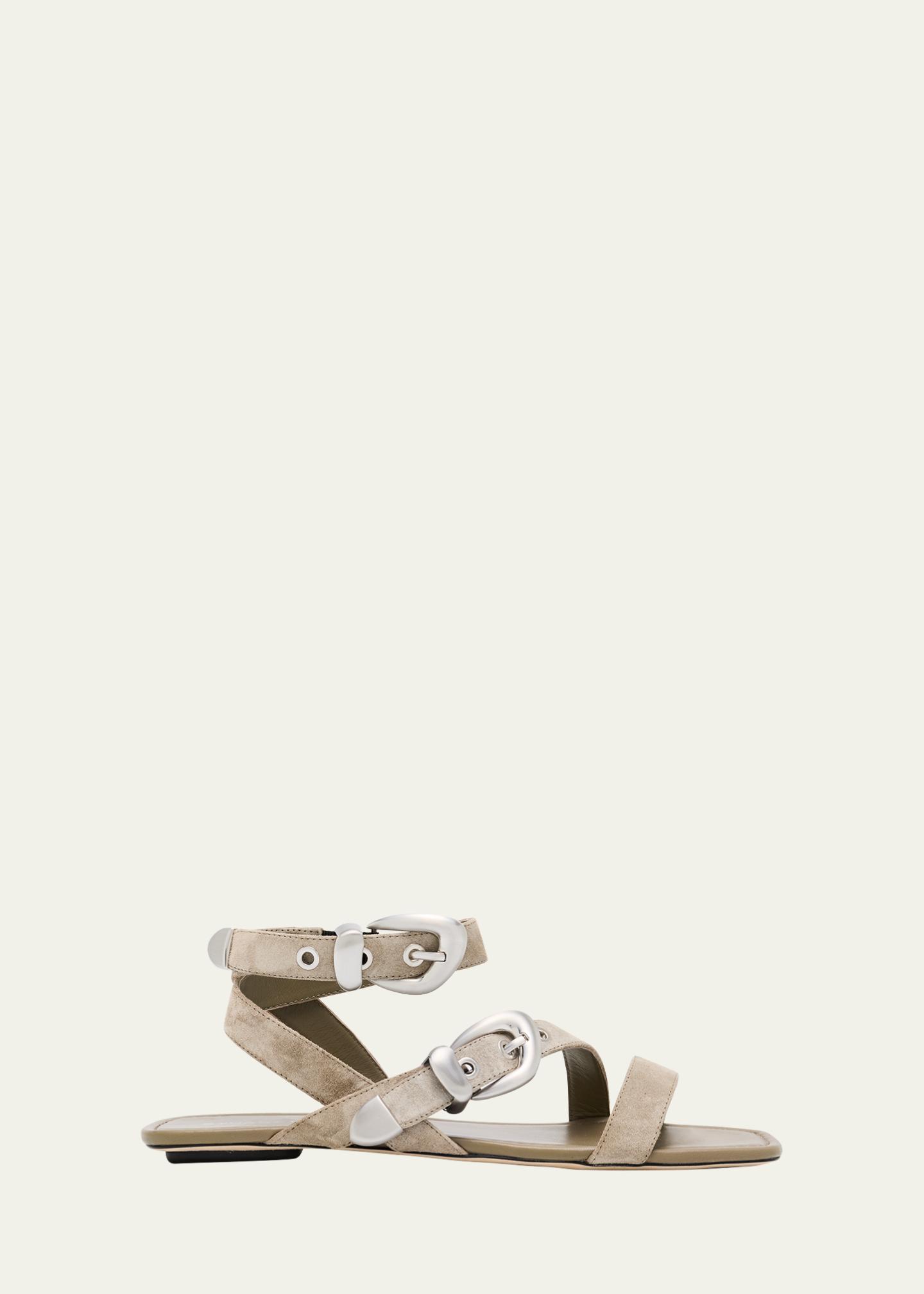 STUART WEITZMAN Dayna metallic leather platform sandals  Stuart Weitzman Cream Sandals with Silver Buckle main image 1